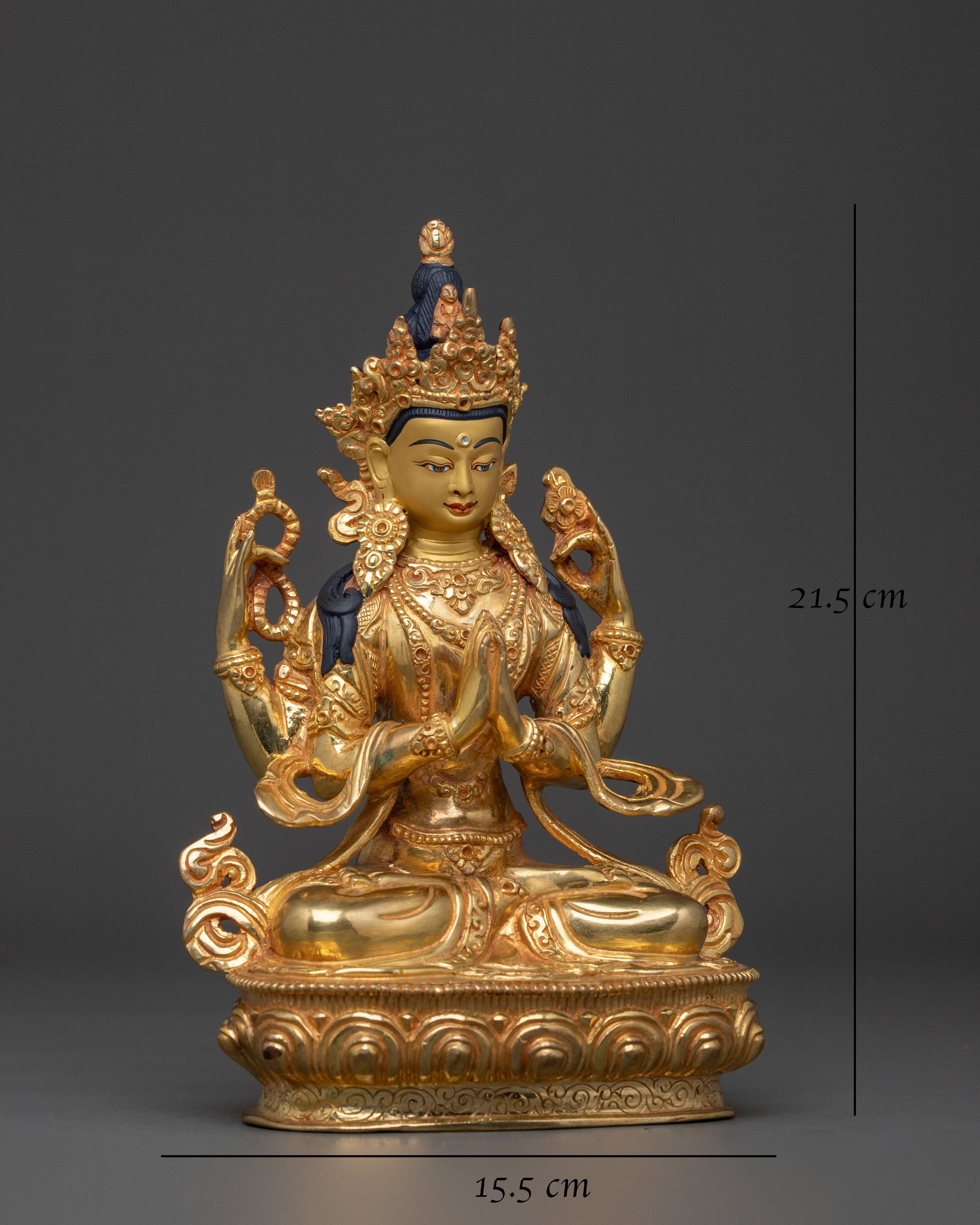 Four Armed Chenrezig Spiritual Sculpture | Symbol of Compassion