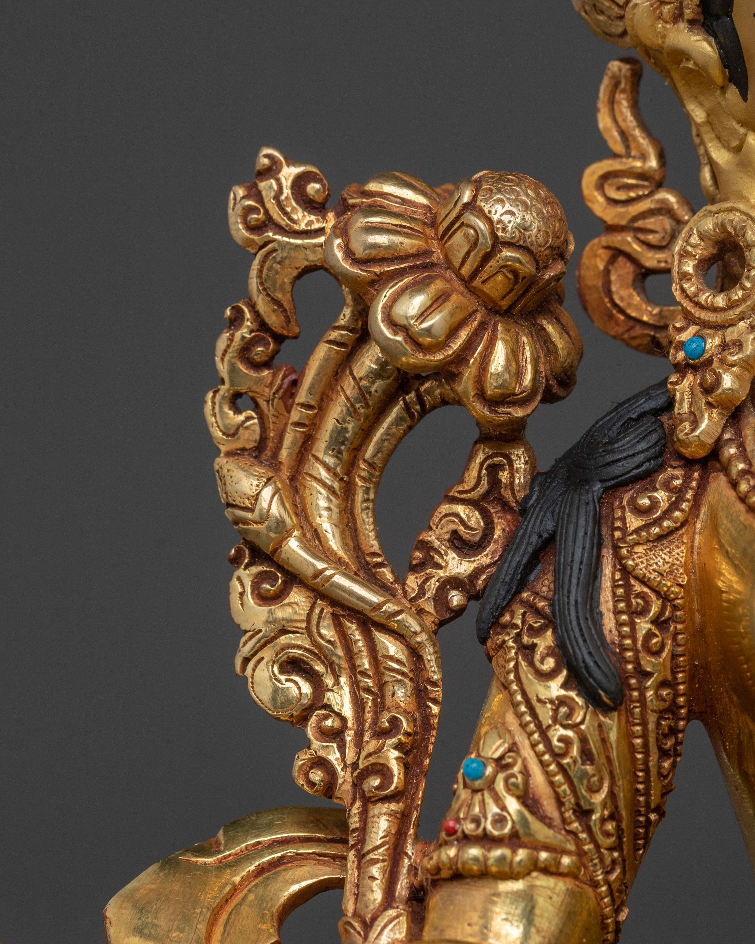 White Tara Figure: 24K Gold Gilded for Spiritual Decor