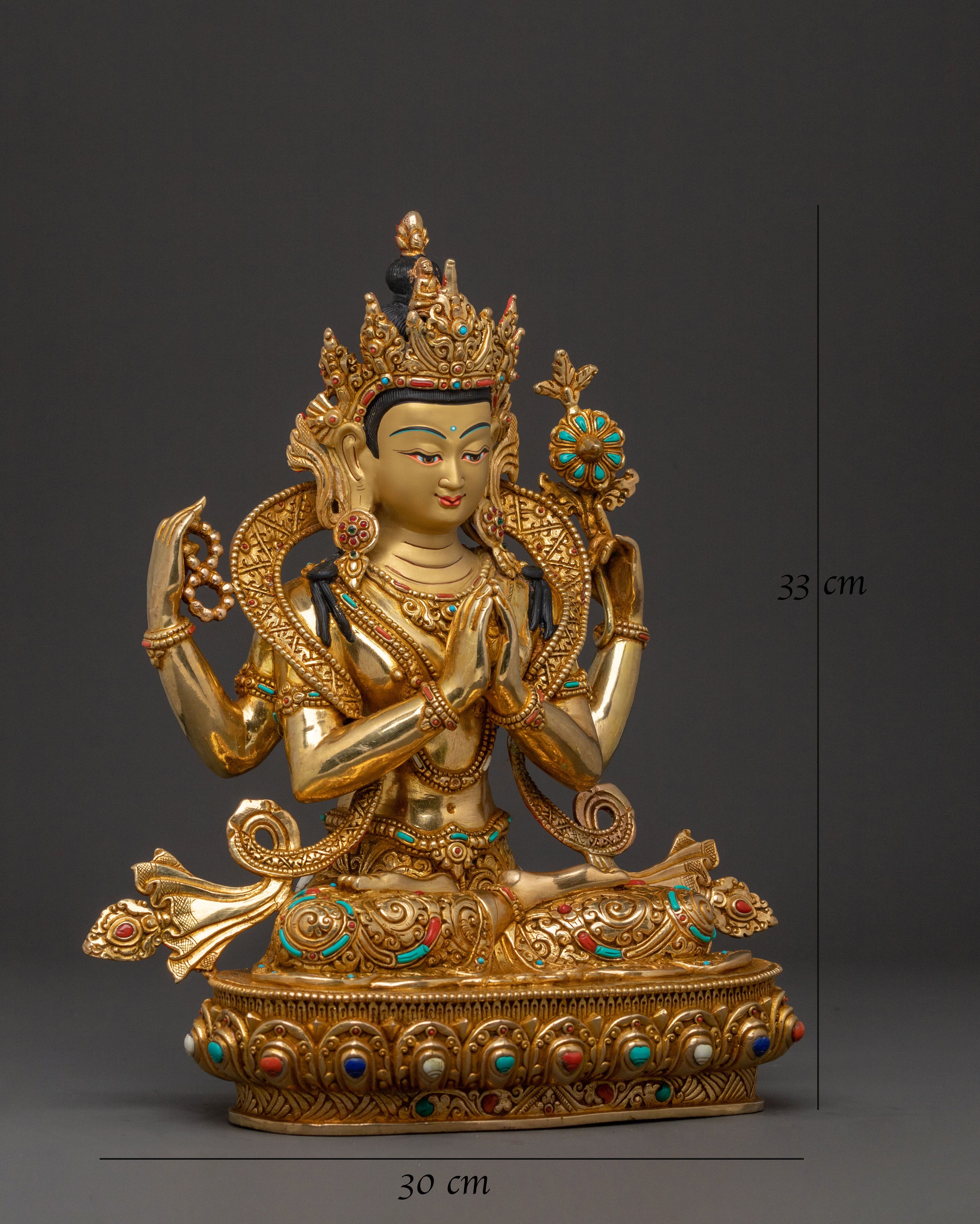 Handcrafted Chenrezig Statue | Infinite Compassion