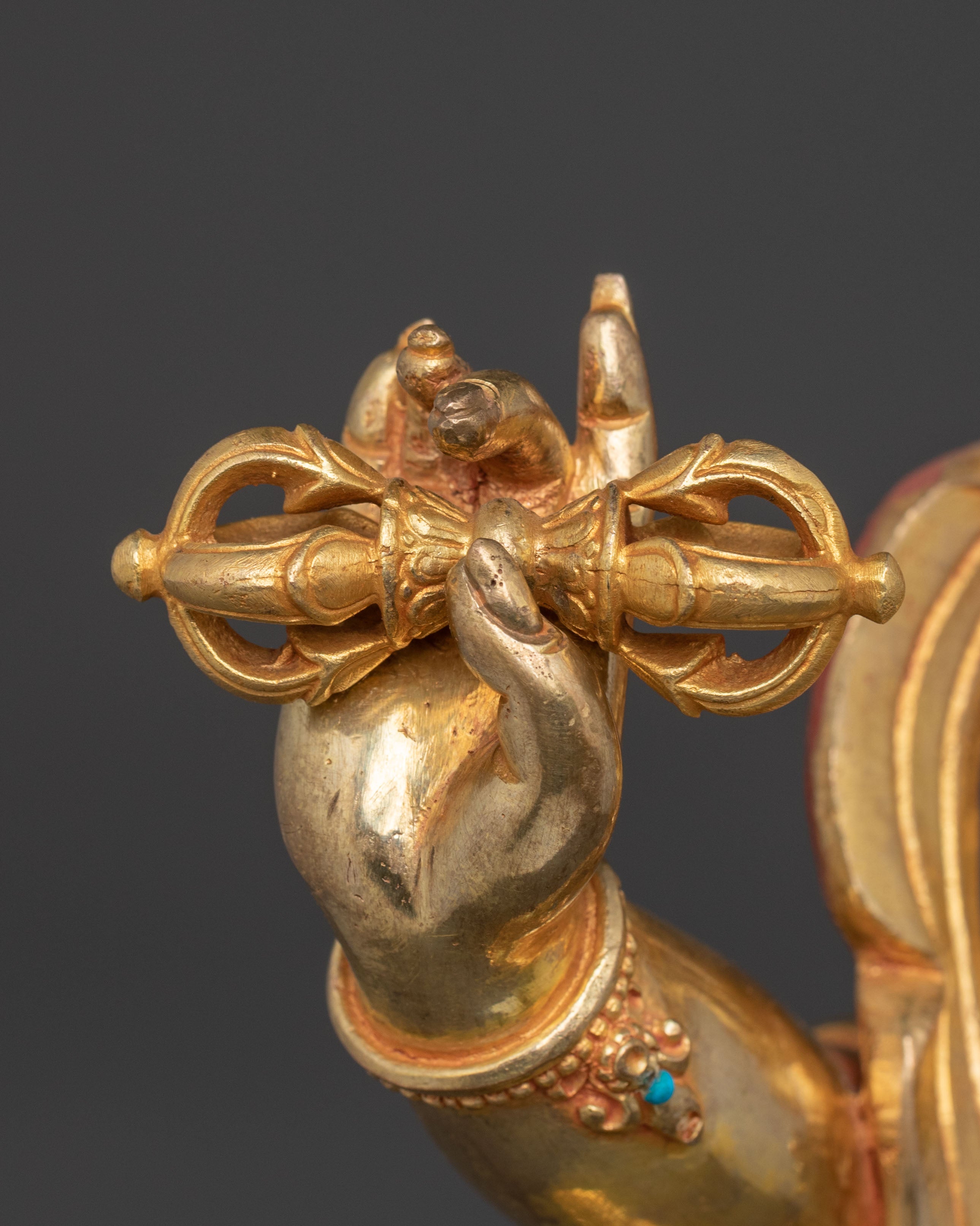 Vajrapani: Handcrafted 24K Gold Gilded Statue