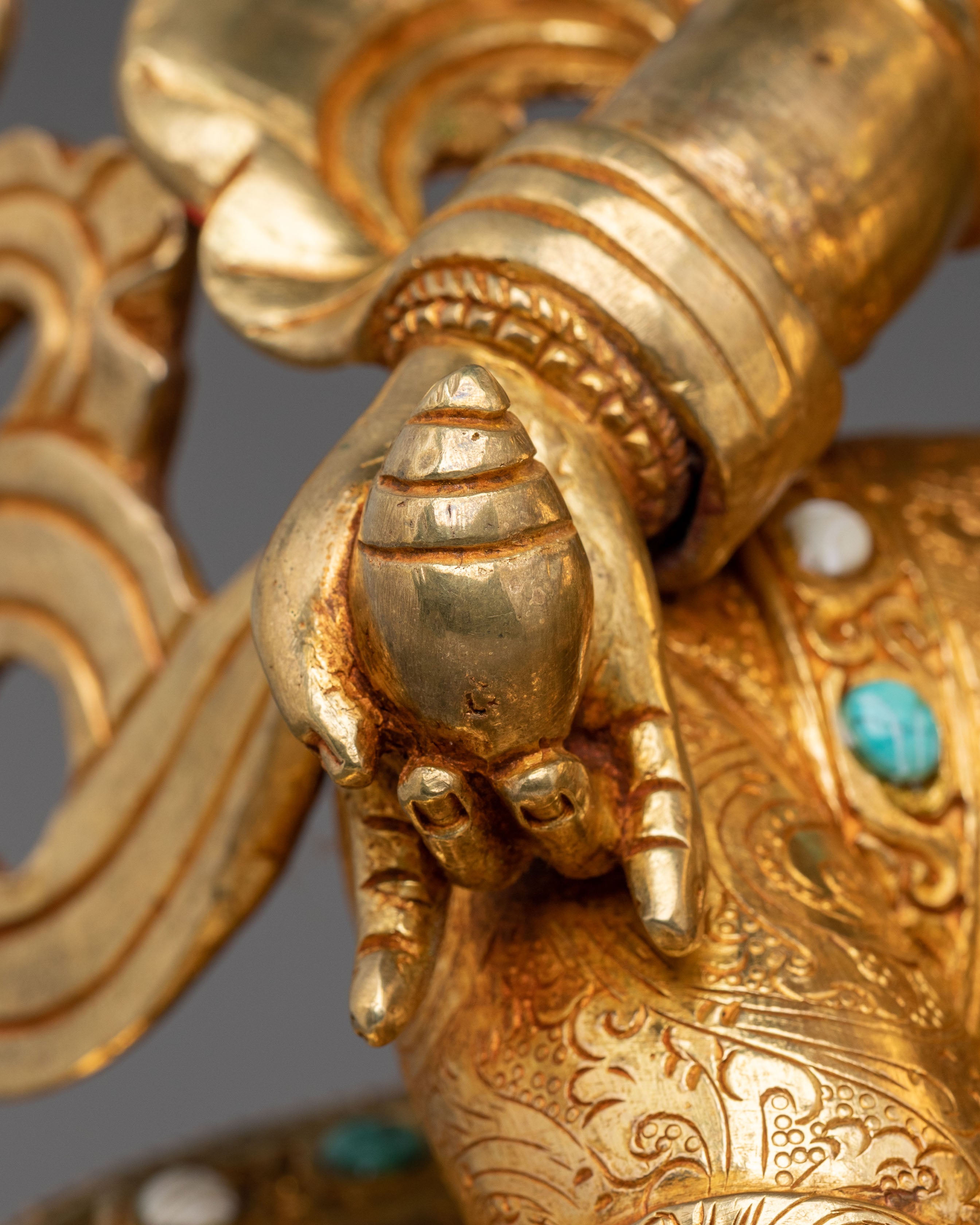 A Radiant Handmade Dzambhala Protector Statue