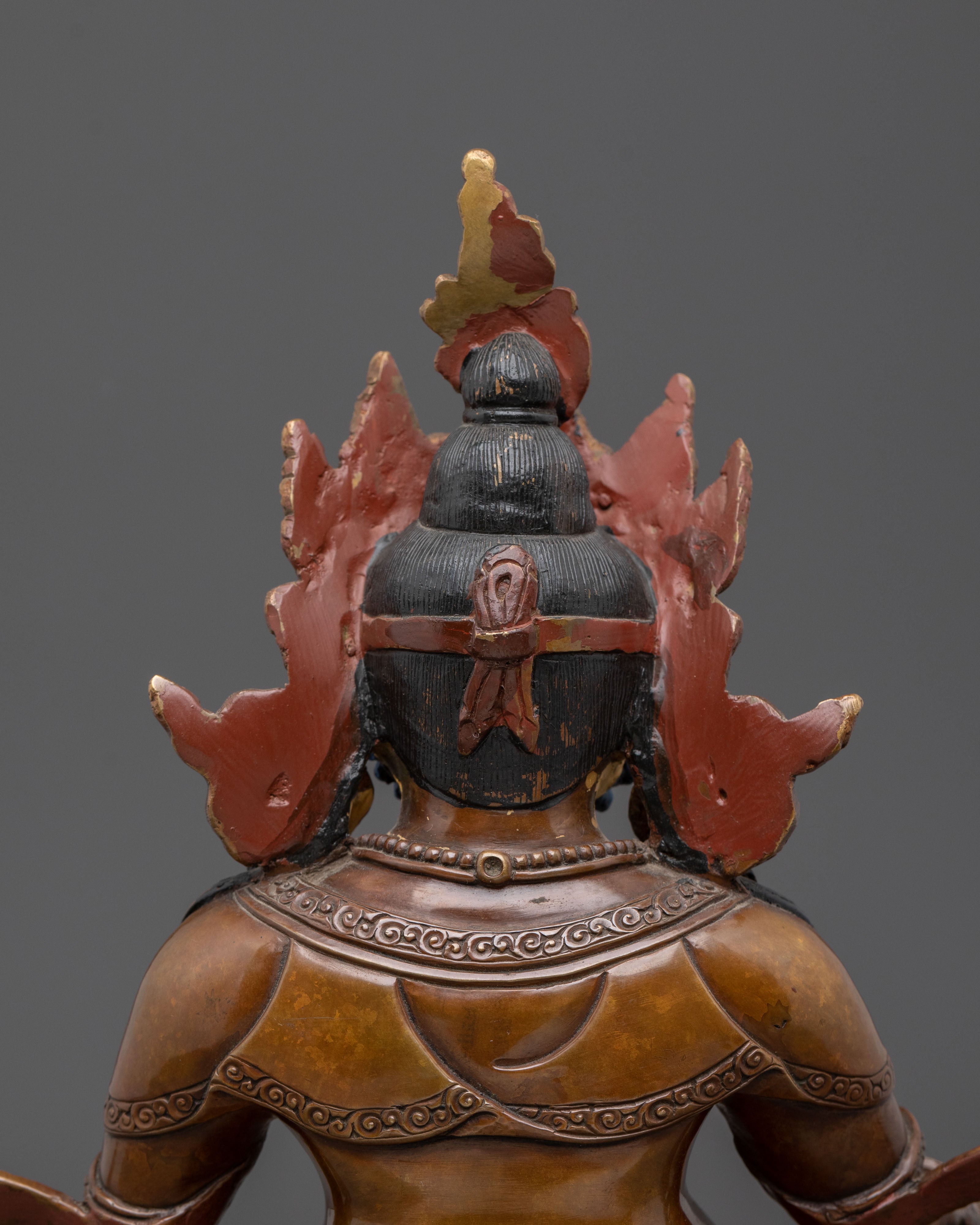 Dzambhala Statue | 24K Gold Gilded Tibetan Deity Figurine