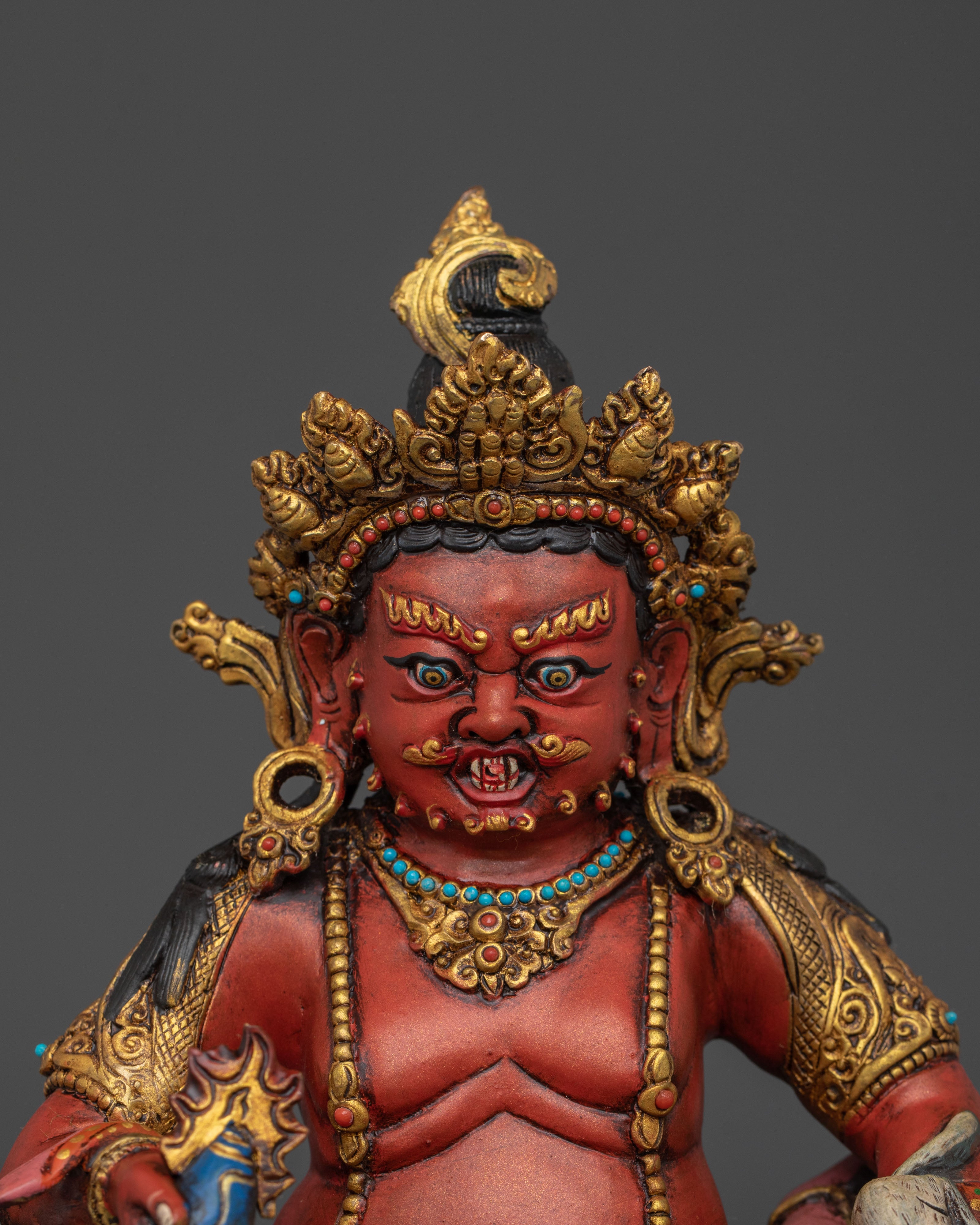 Red Dzambhala Statue | Tibetan Buddhist Deity