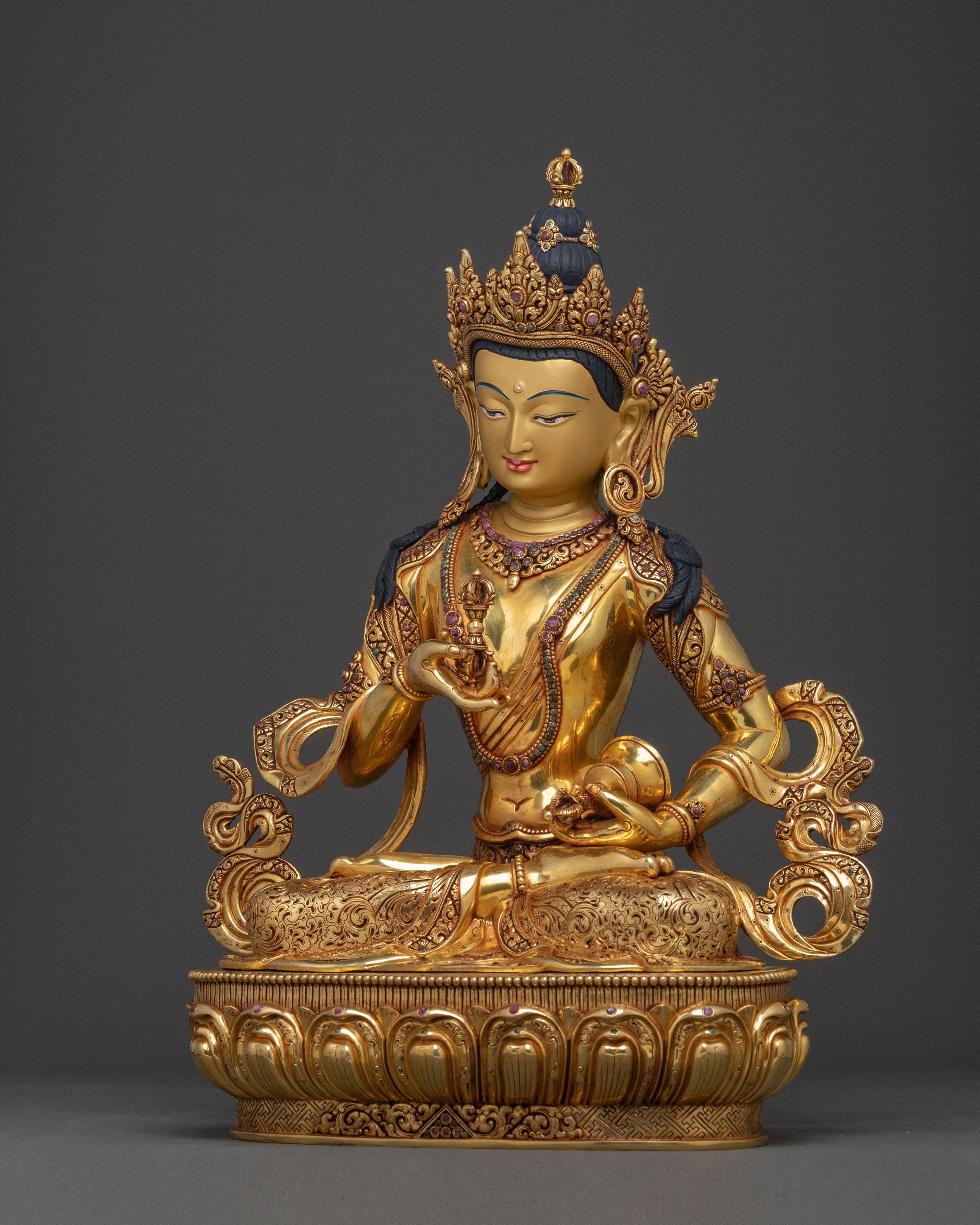Vajrasattva Peaceful Statue | 24K Gold Gilding