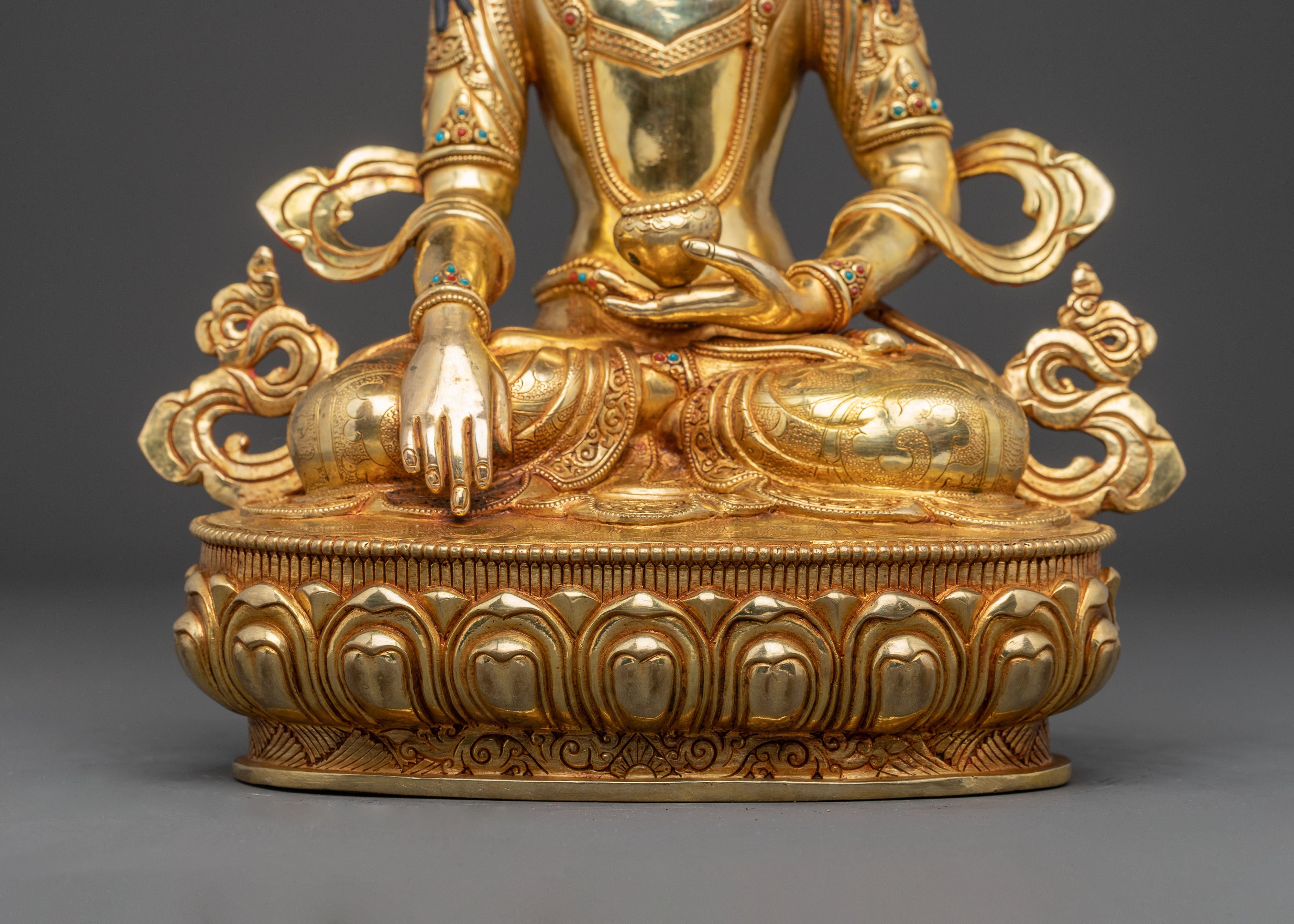 Statue of the Buddha, The Sage of Shakya Clan | 24K Gold Gilded Sculpture