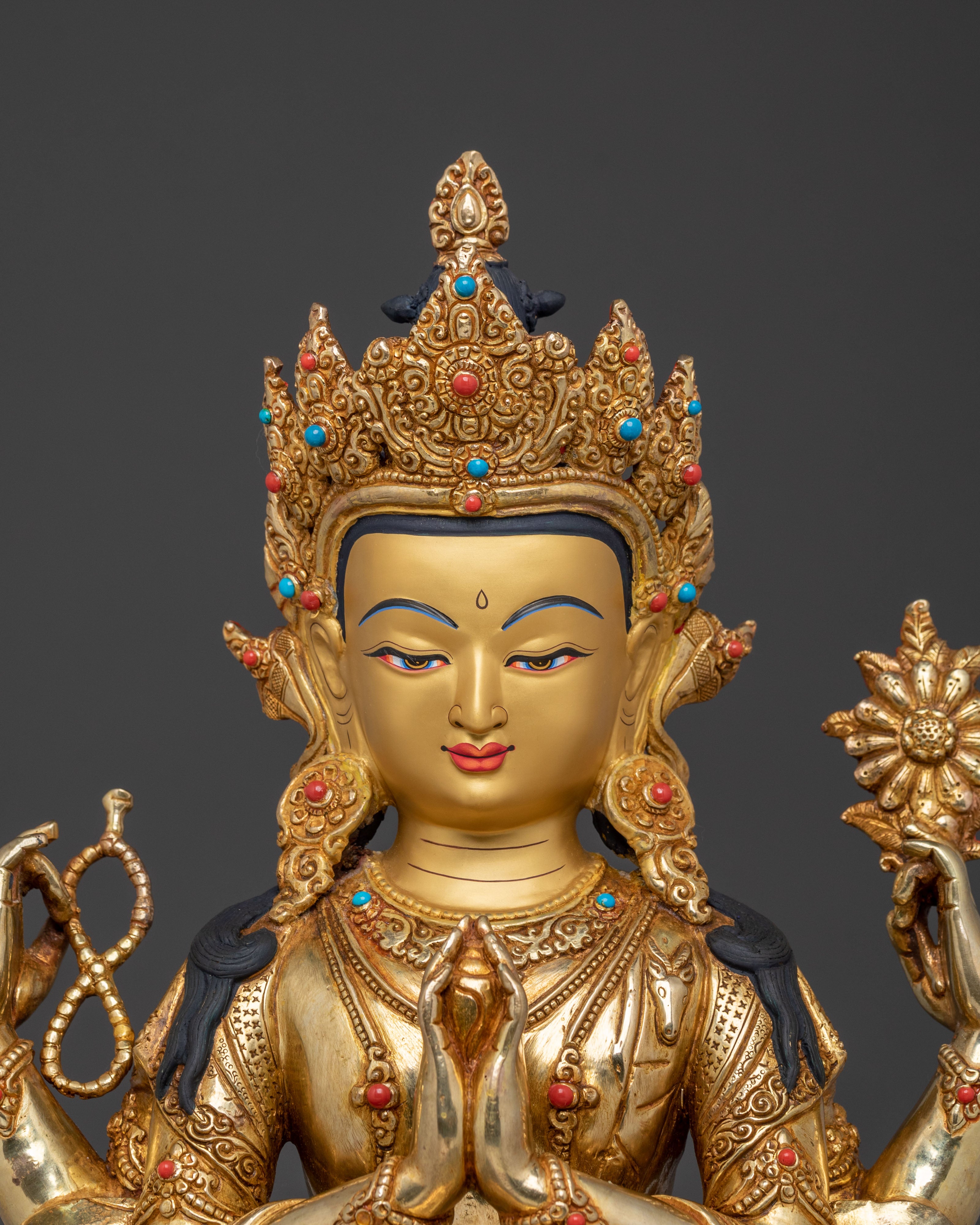 Bodhisattva Chenrezig Compassion Statue | Tibetan Buddhist Sacred Art