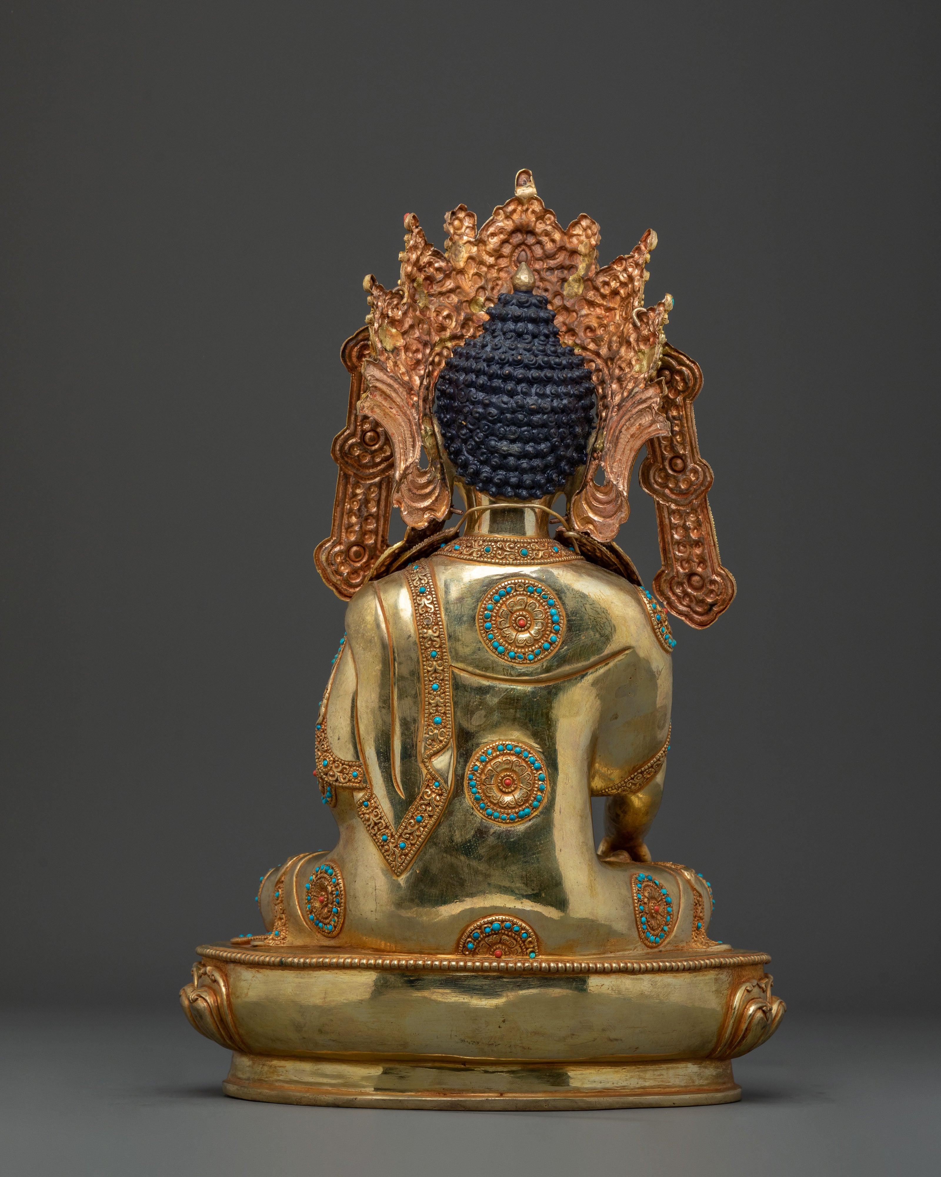 Buddhist Crown Shakyamuni Statue | 24k Gold Glided