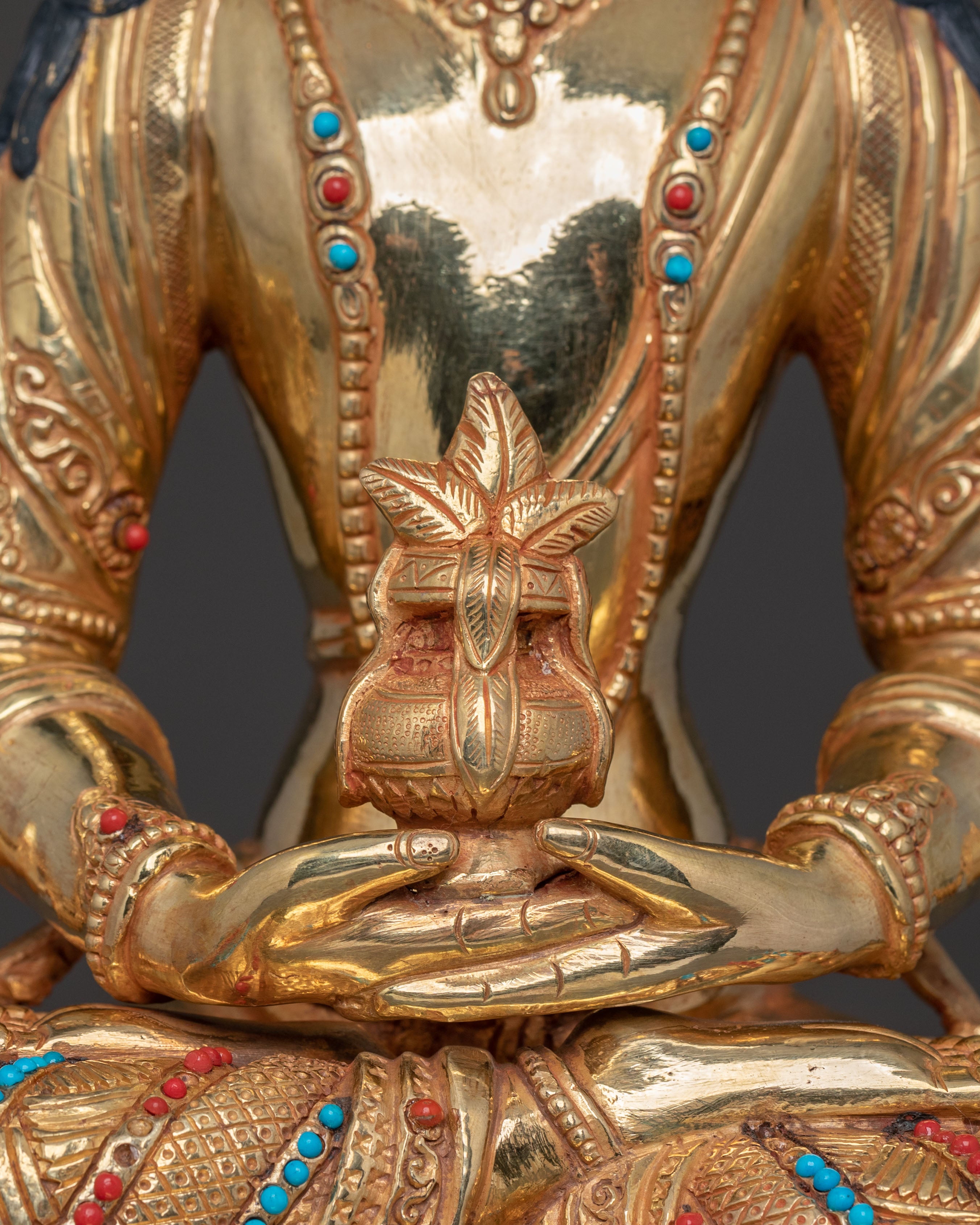 Amitayus Statue for Blessing | 24k Gold Gilded Icon