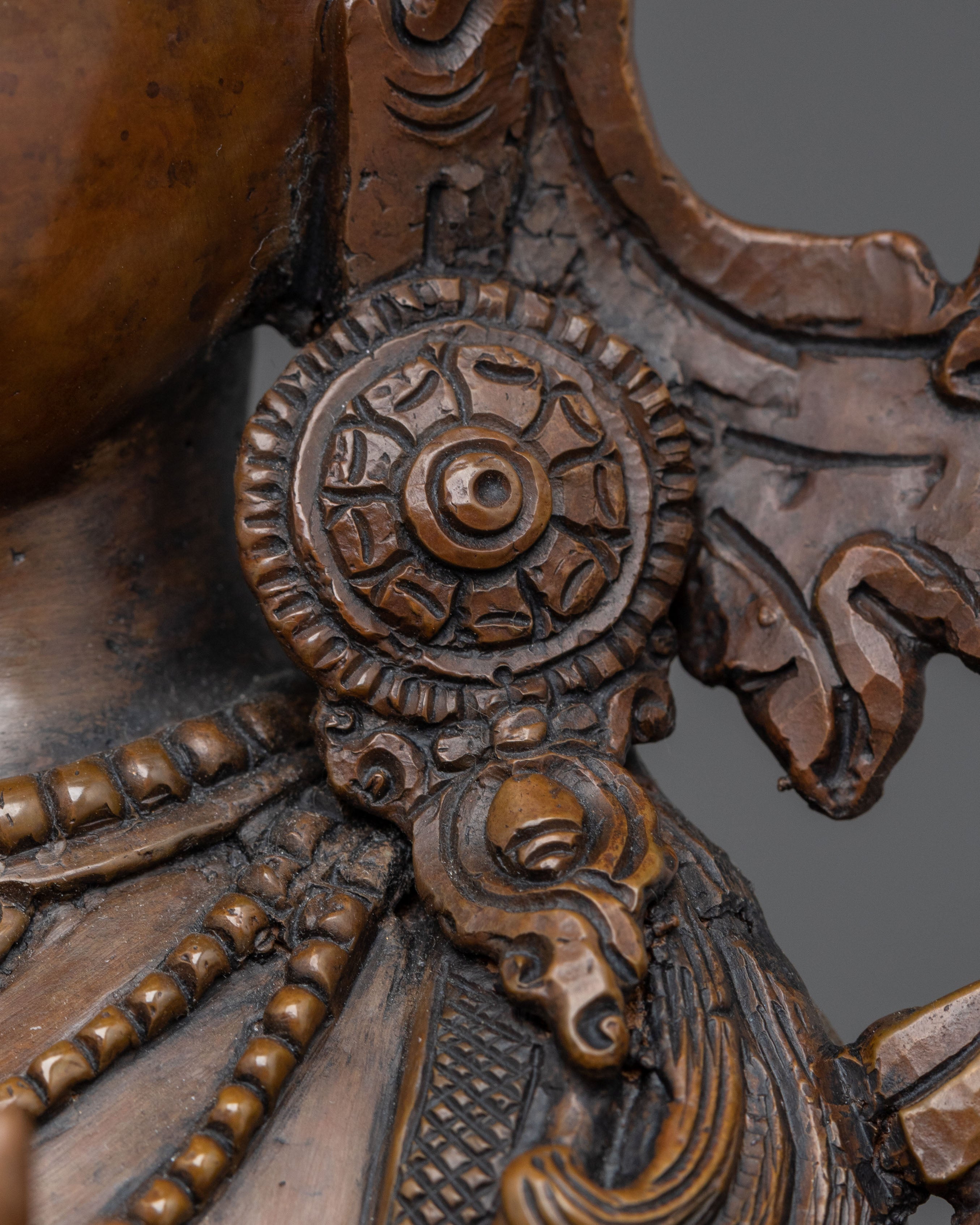 White Tara Blessing and Healing Statue in Oxidized Copper