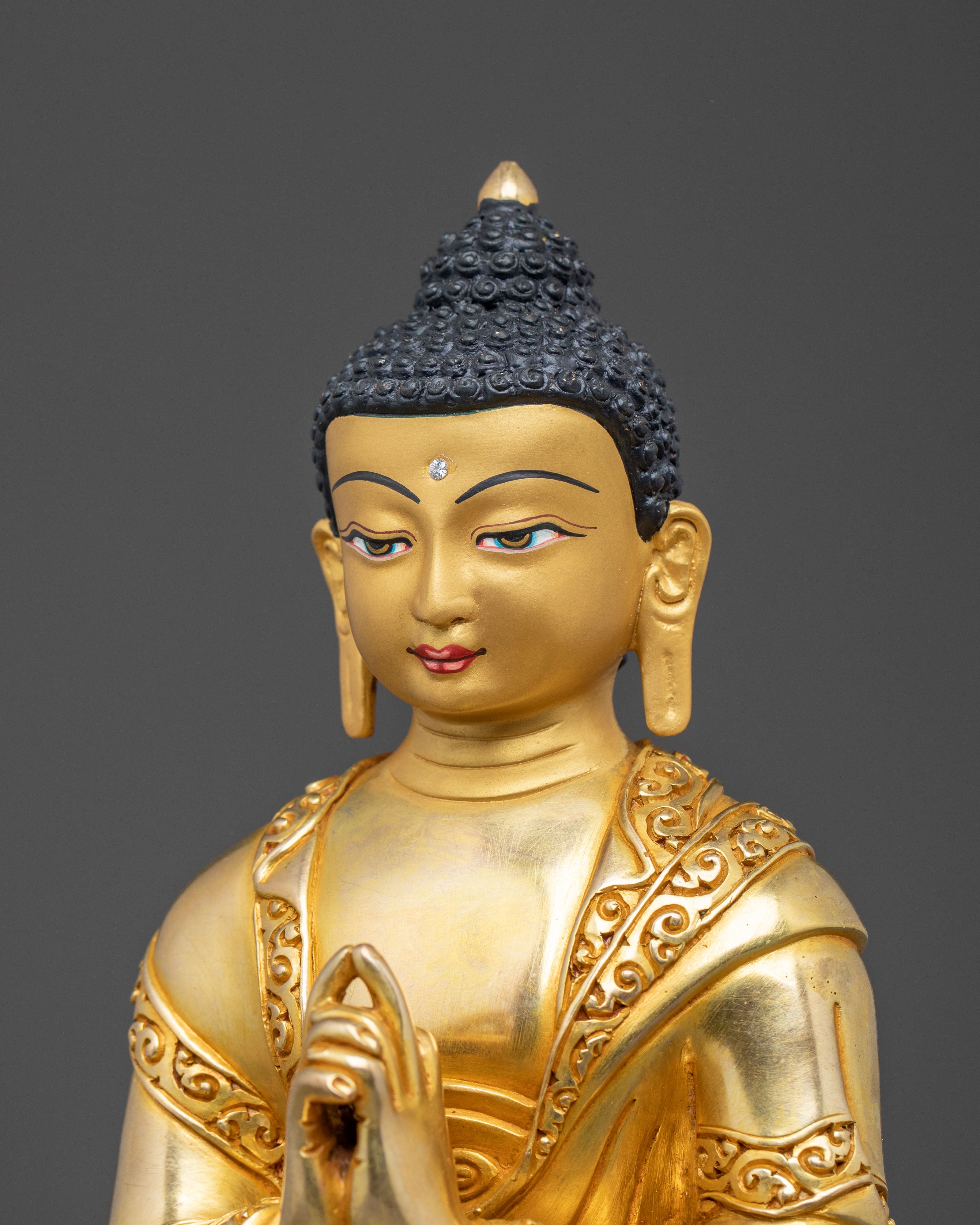 Vairocana Uttarabodhi Mudra Statue  – 24K Gold Gilded