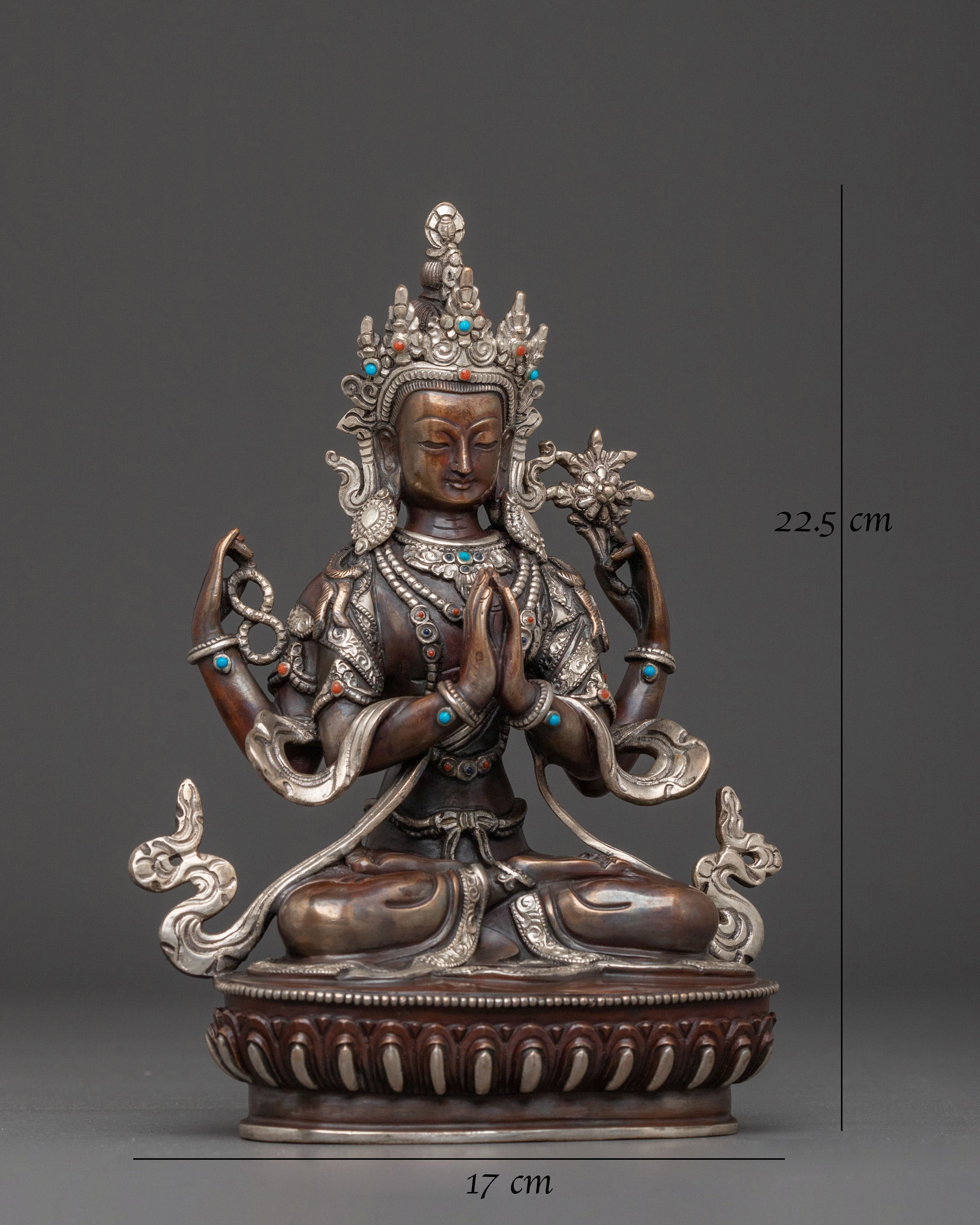 Handmade Chenrezig Statue | Bodhisattva of Compassion