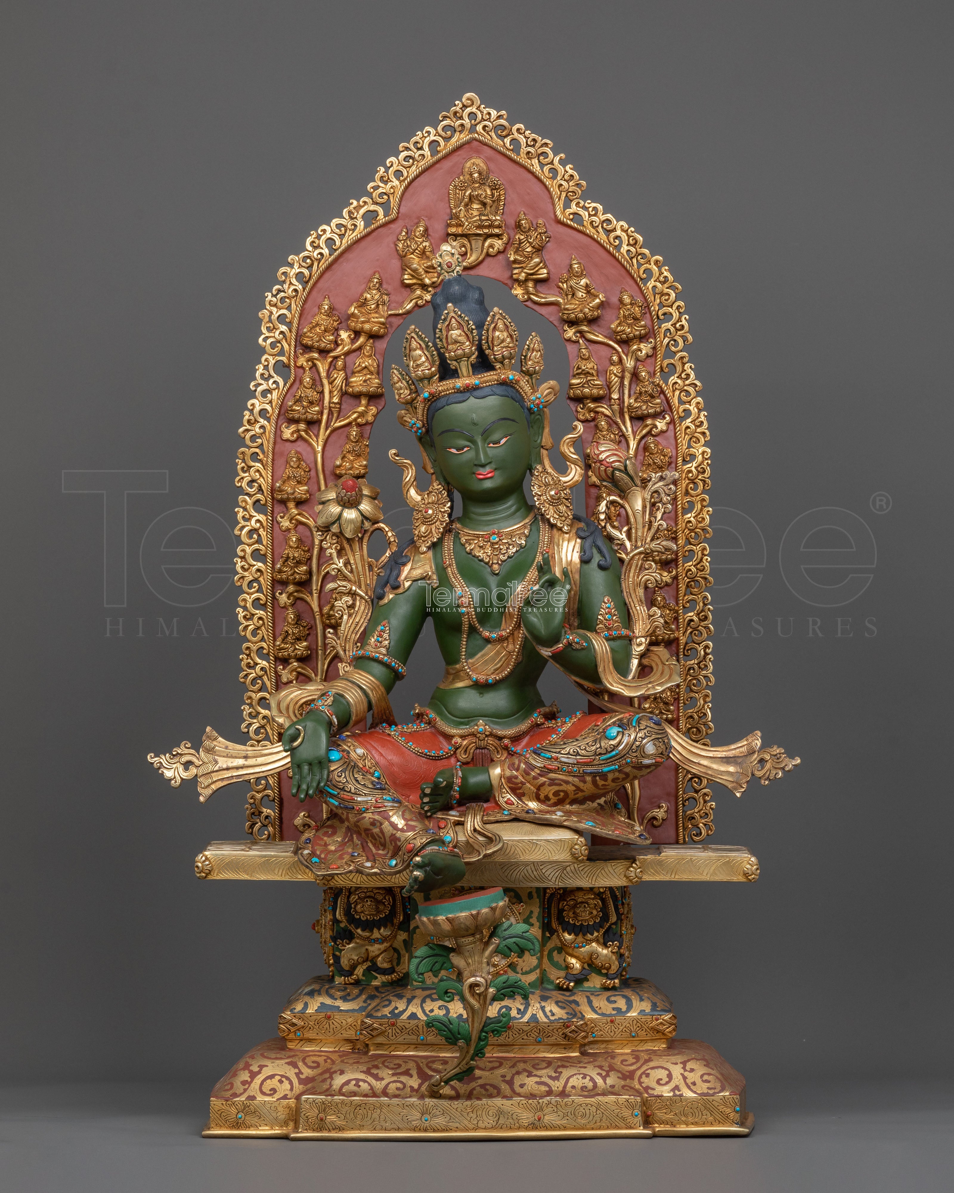 Handmade Green Tara Spiritual Statue | Home Decor