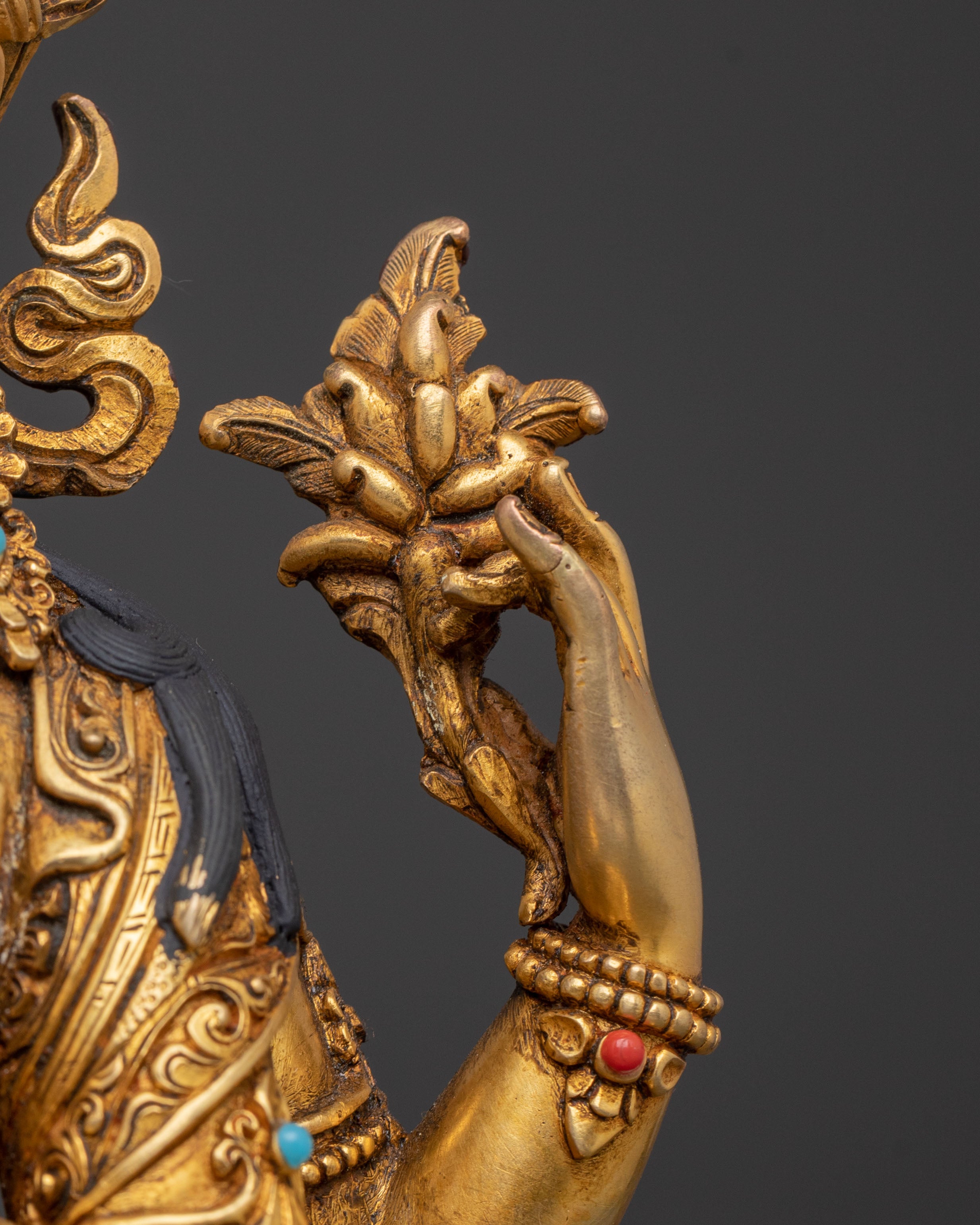24K Gold Gilded Six Bodhisattva Spiritual Statue Set