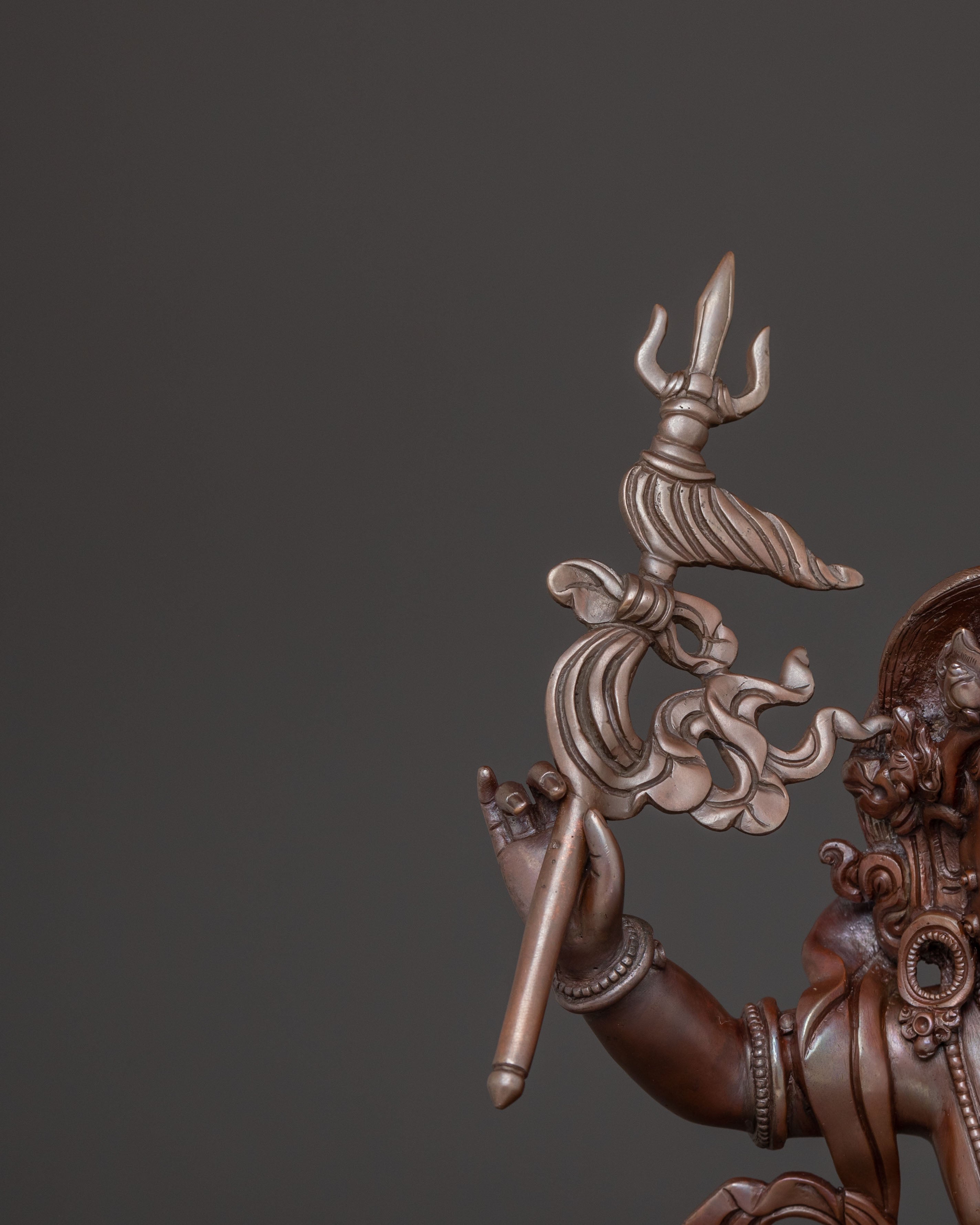 White Dzambhala Abundance Statue | Oxidized Copper Art