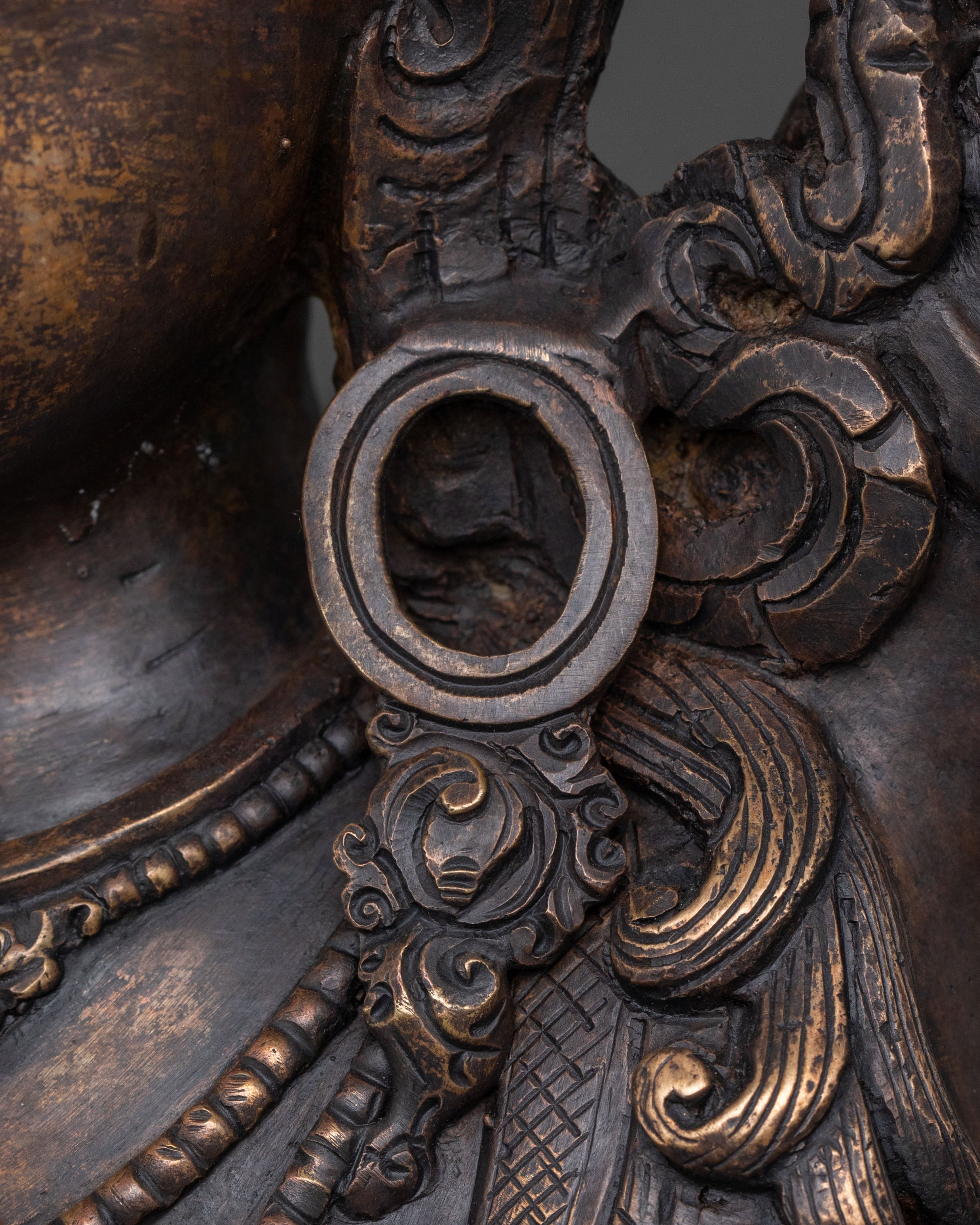 Namasangati Sacred Statue | Finish Oxidized Copper Buddhist Sculpture