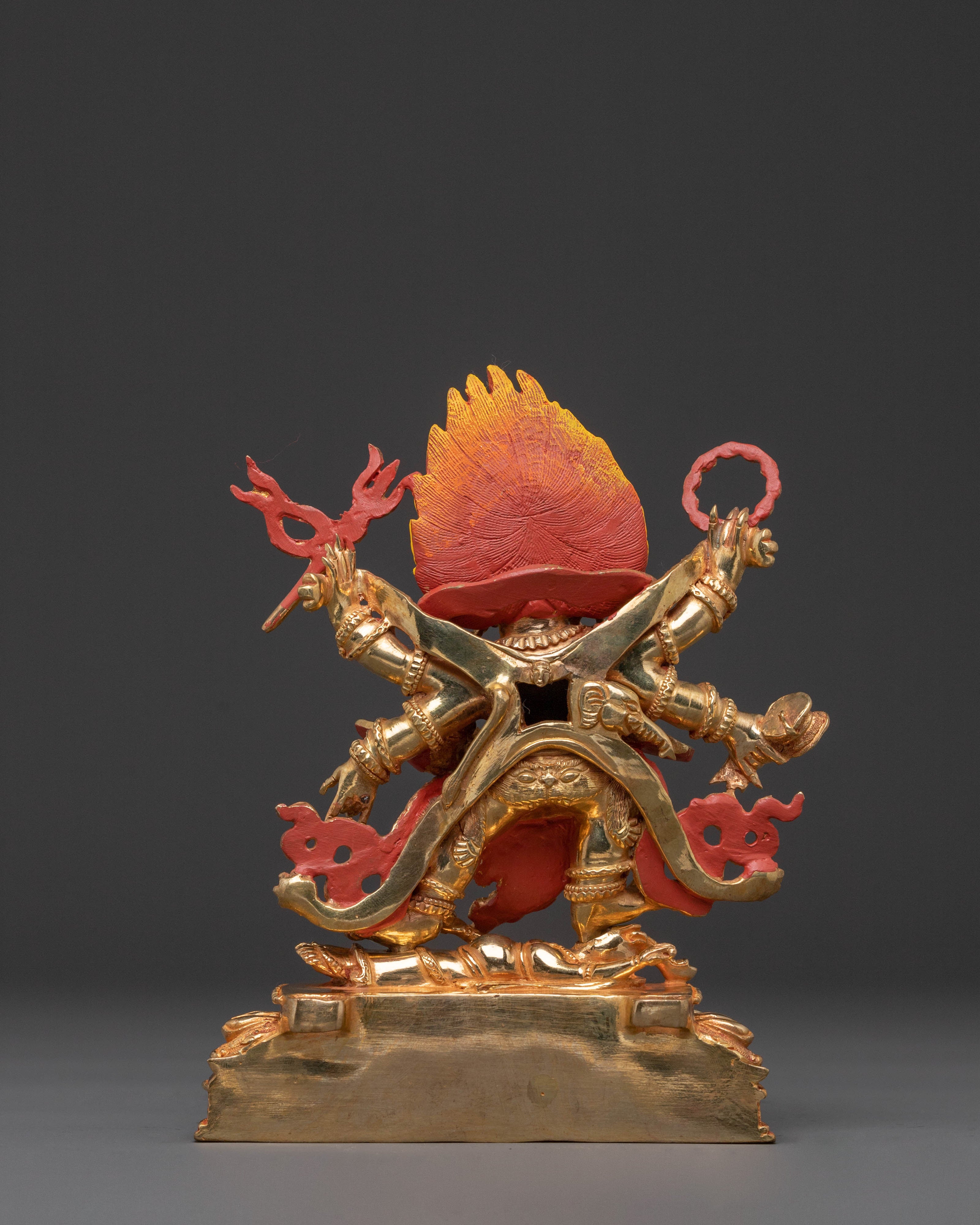 Divine Six-Armed Mahakala Statue – Fierce Protector Sculpture