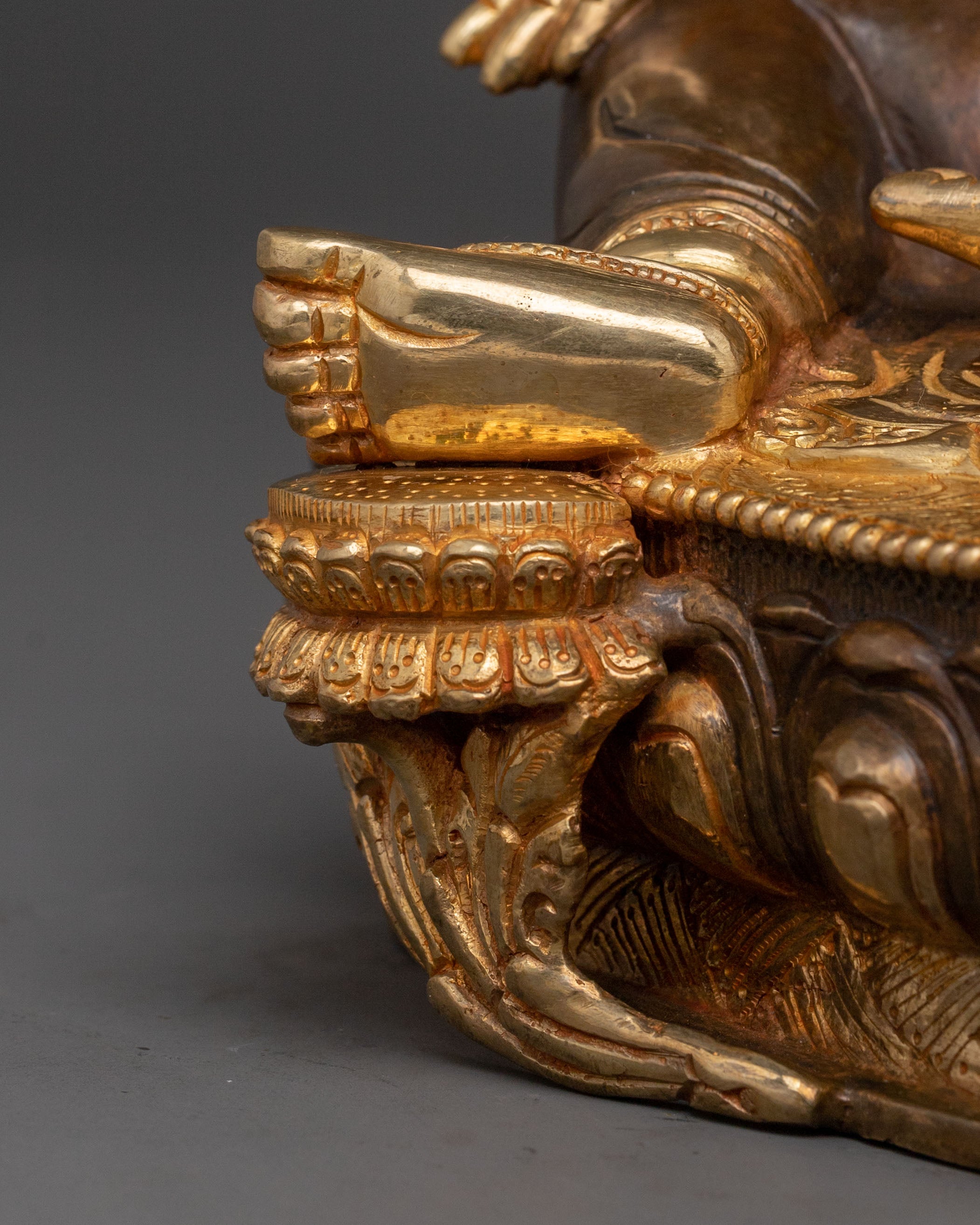 Green Tara: 24K Gold Gilded Statue