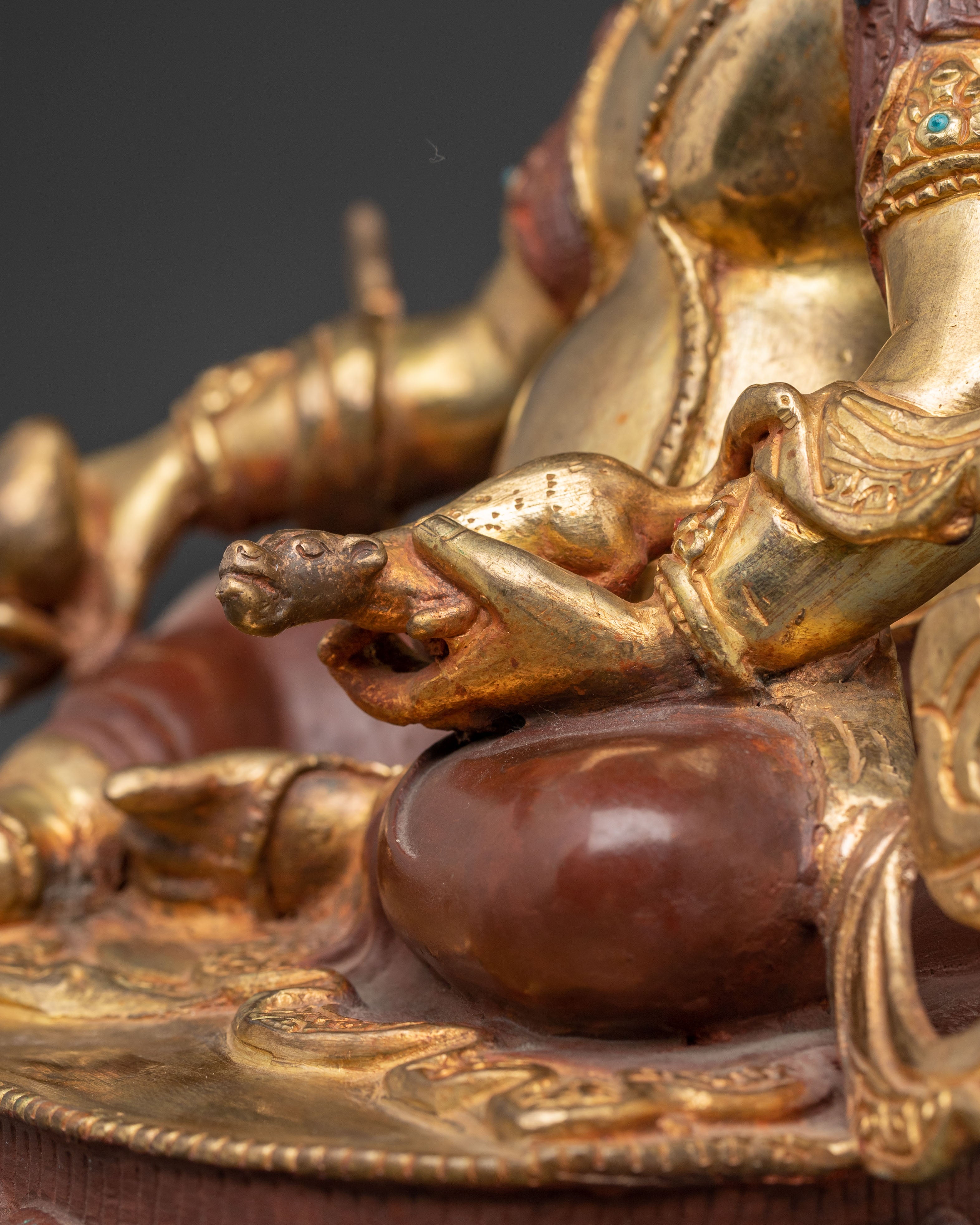 Handmade Golden Statue of Dzambhala | Guardian of Wealth