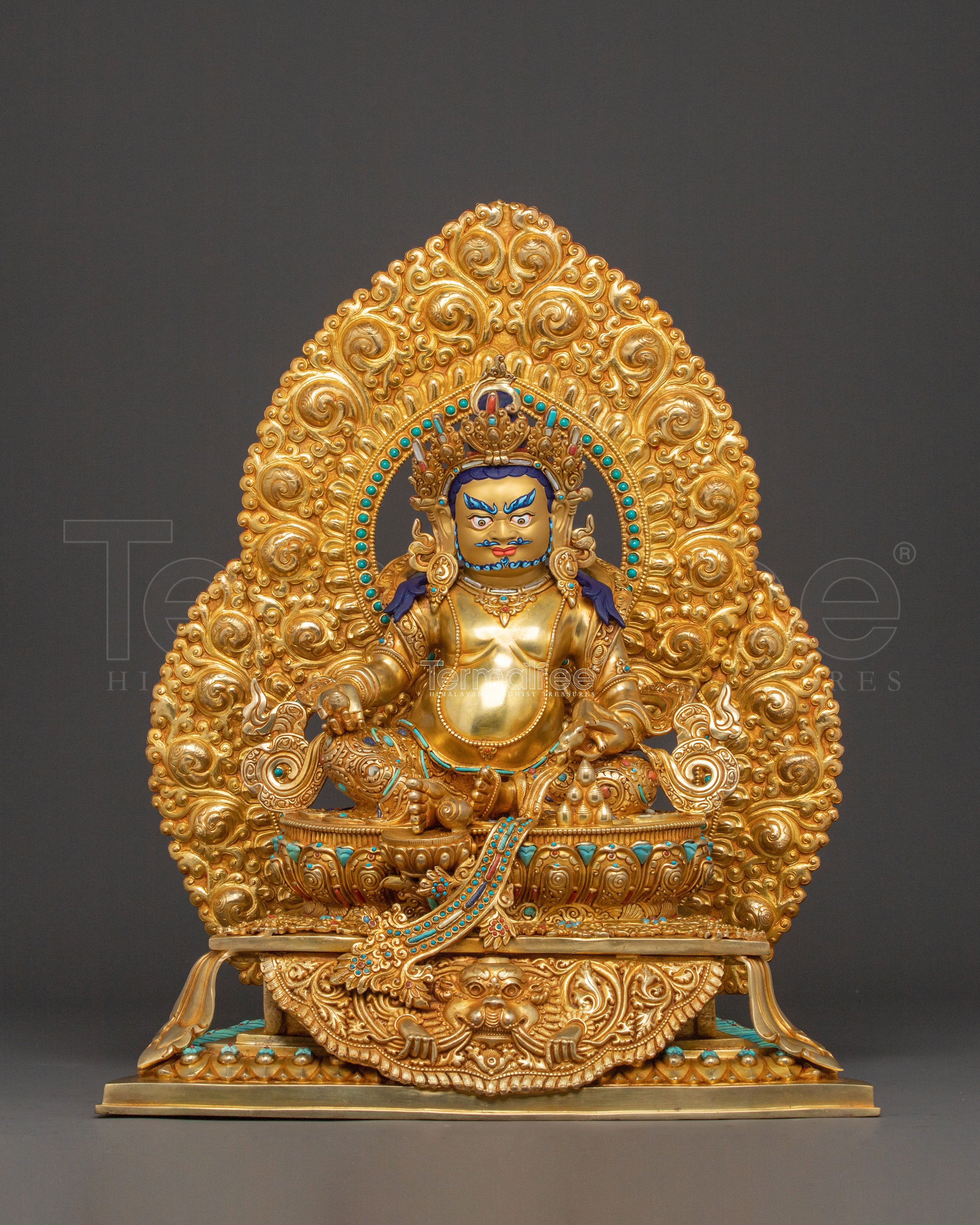  Dzambhala Statue Seated On Throne