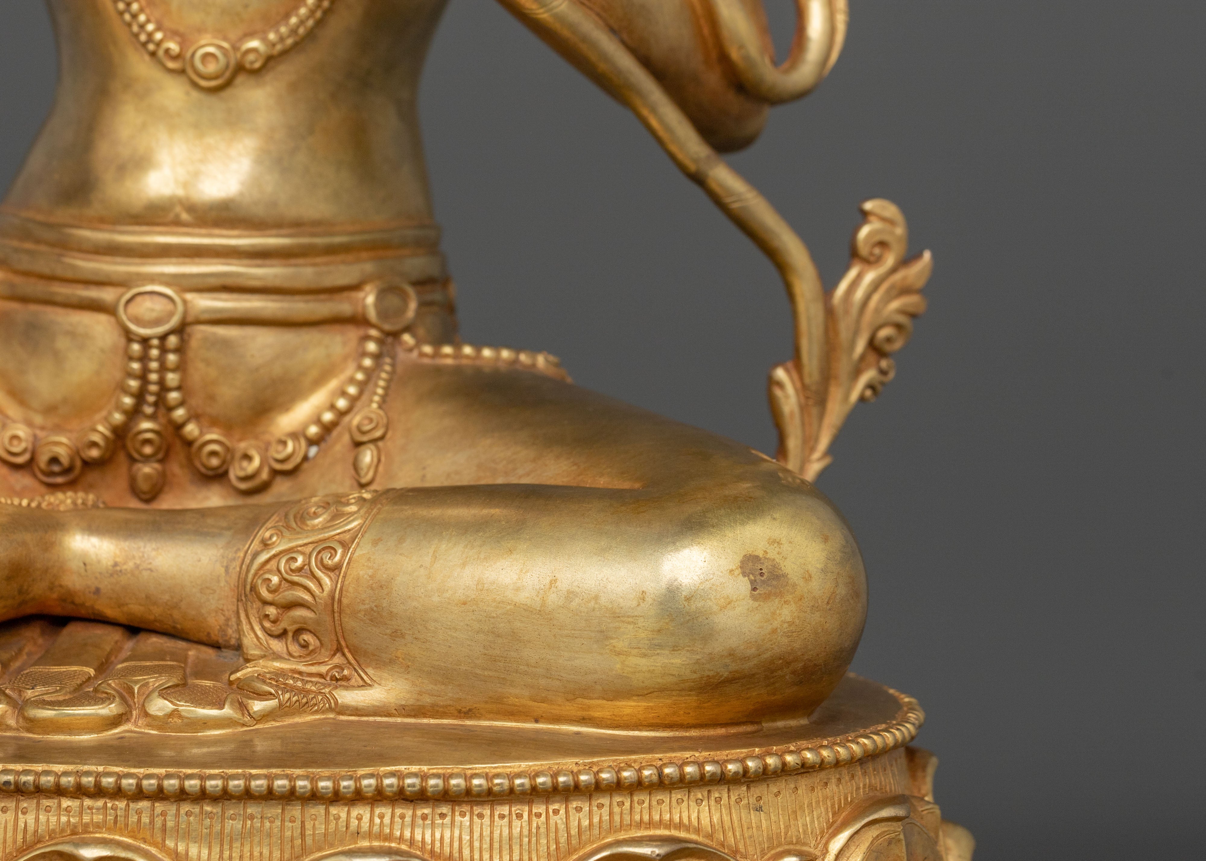 Exquisite Green Tara Statue for Buddhist Altar | Sacred Buddhist Altar Decor