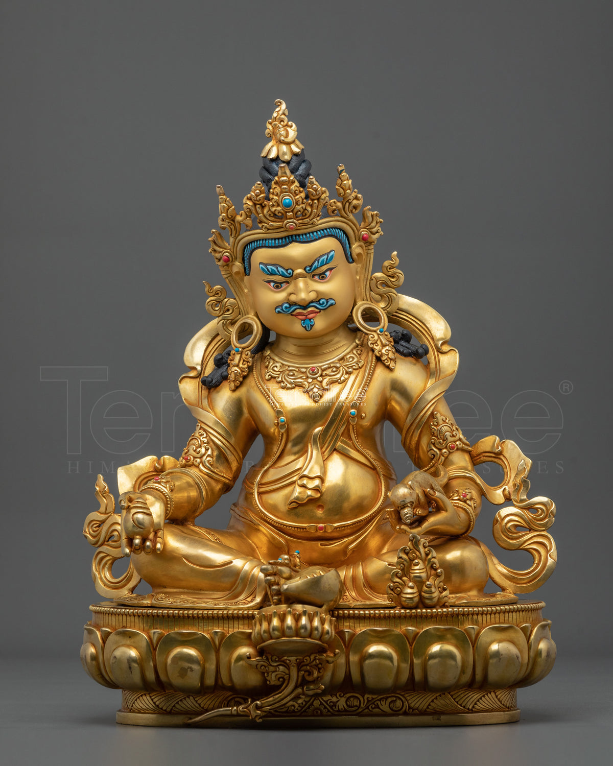 Dzambhala Prosperity Guardian Statue | 24K Gold Gilded Copper Statue