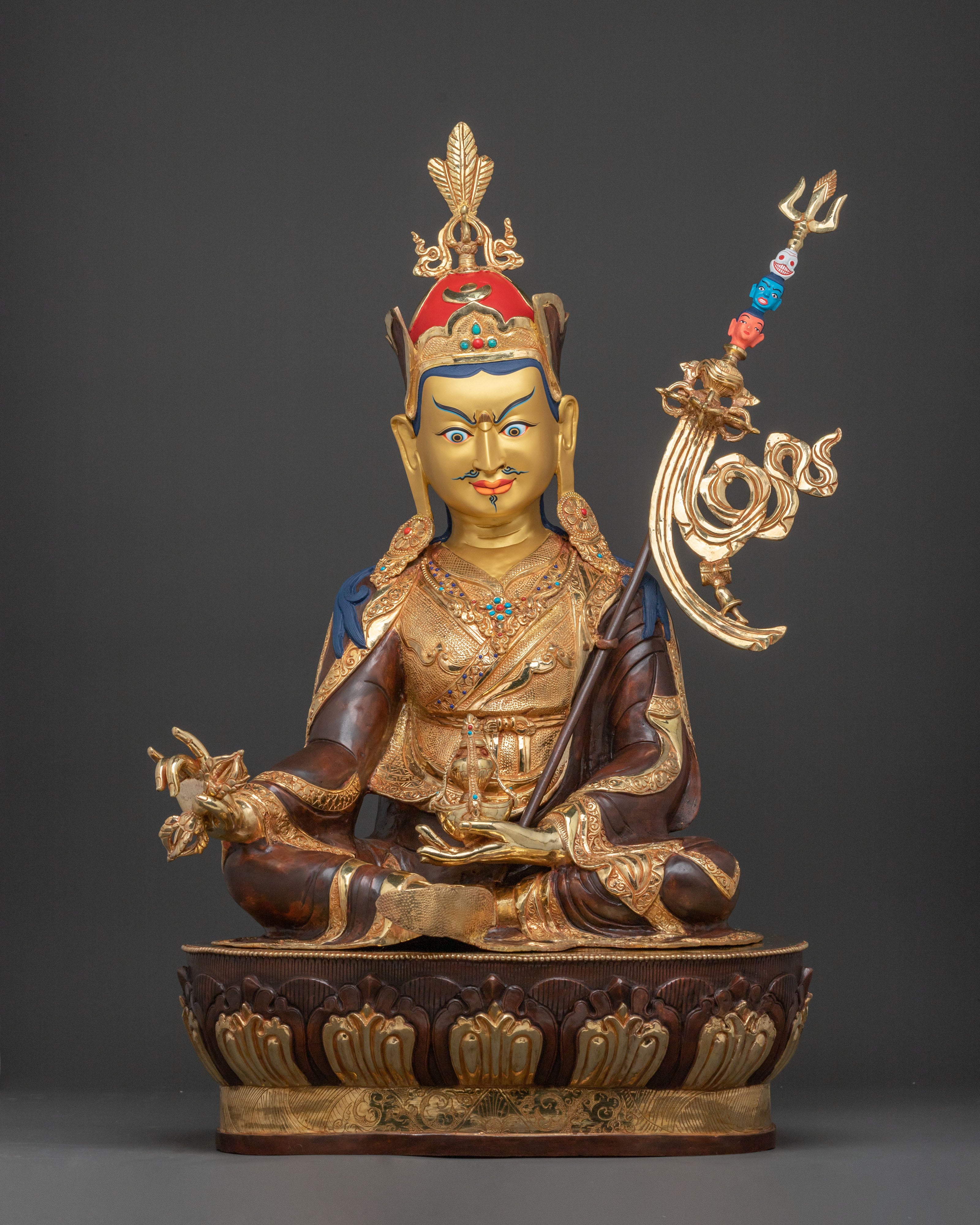 Guru Rinpoche Sacred Protector Statue | Tibetan Buddhist Altar Decor