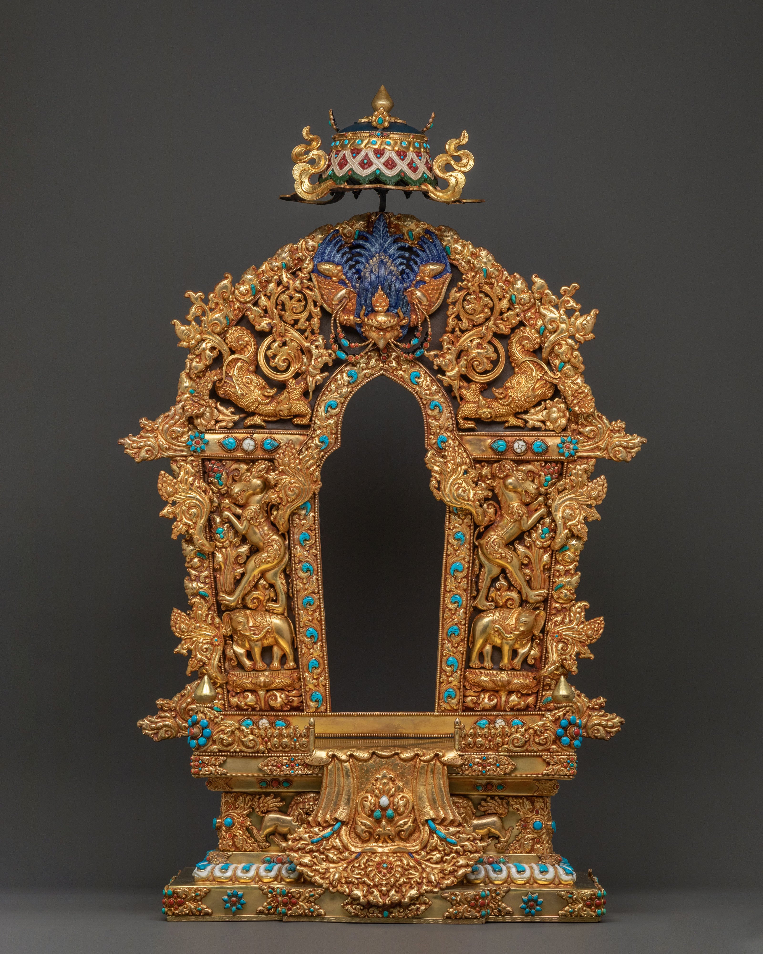 Sacred Green Tara Statue On Throne | Mother of All Buddhas