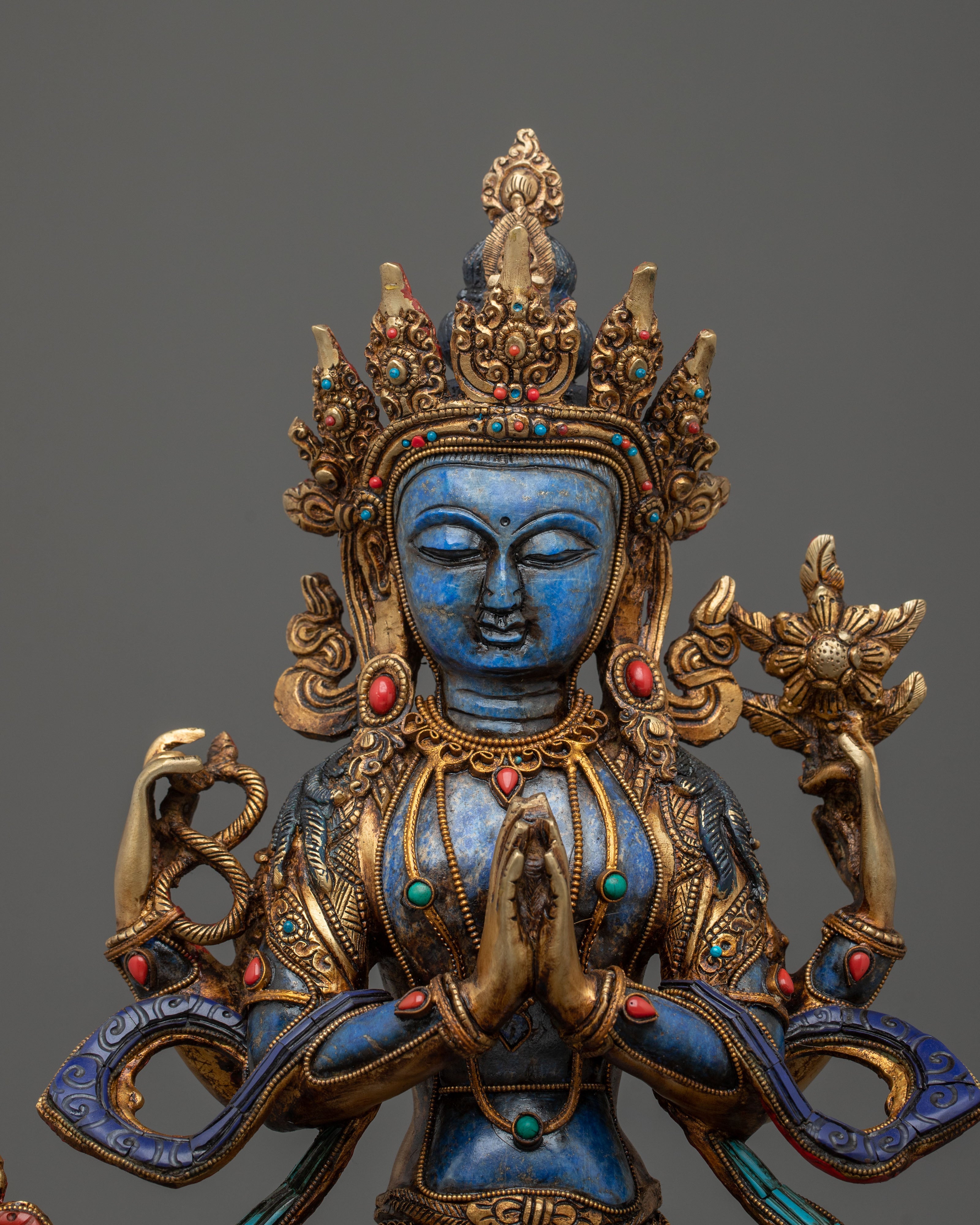 Four-Armed Chenrezig Sculpture | Divine Serenity