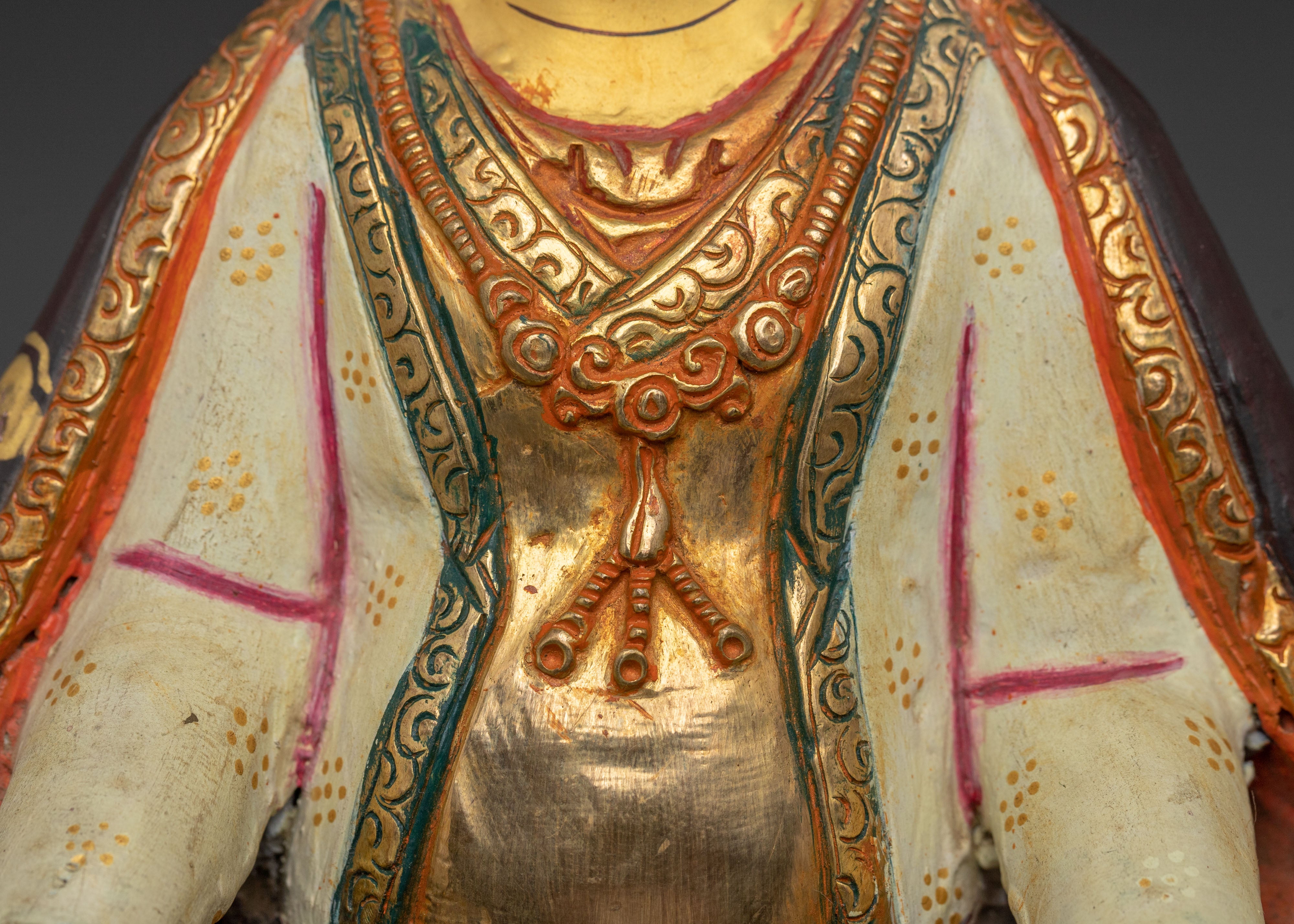 Marpa Buddhist Sacred Statue – Hand-Gilded Copper