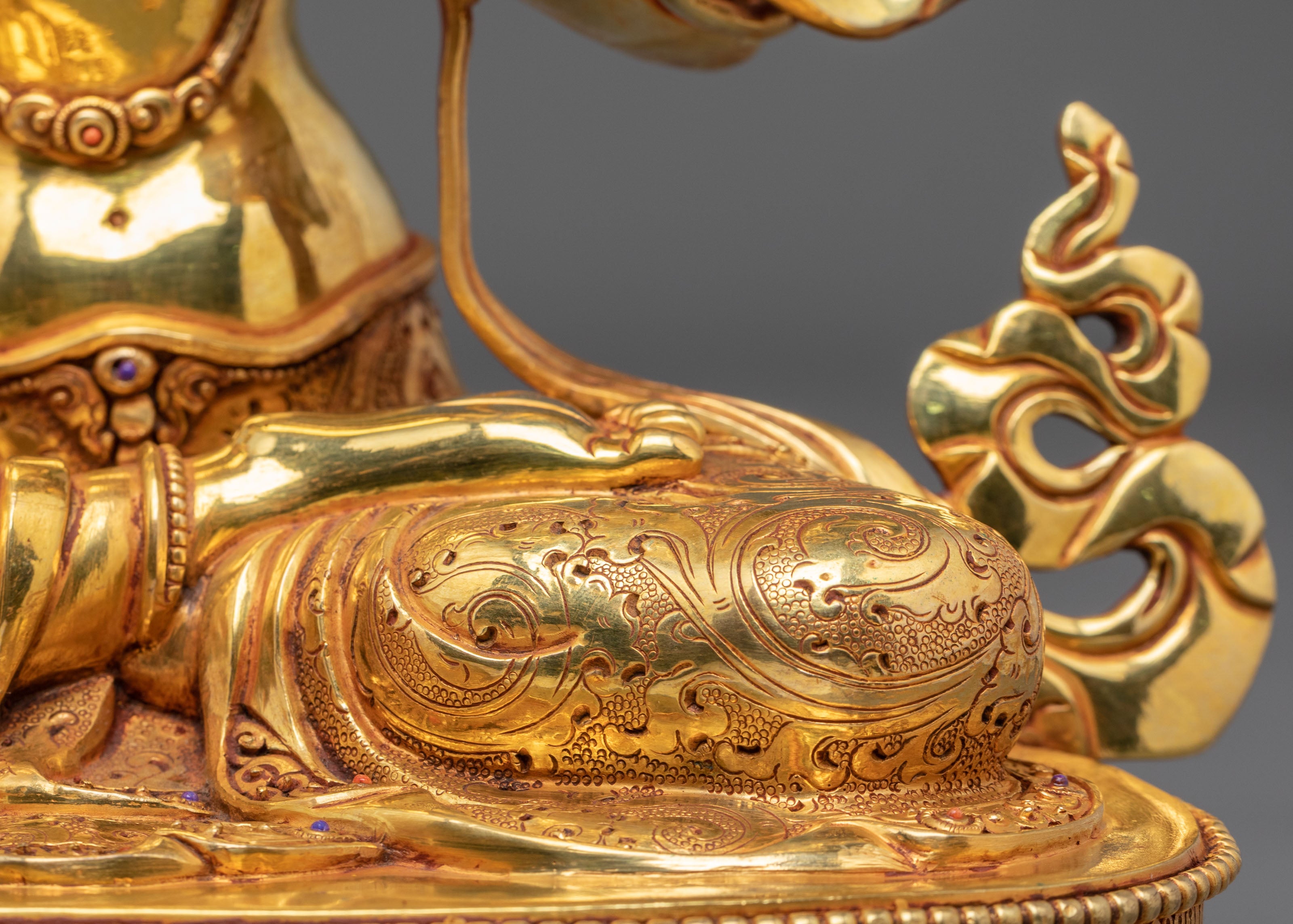 Manjushri 24K Gold Gilded Statue | Meditation Shrine
