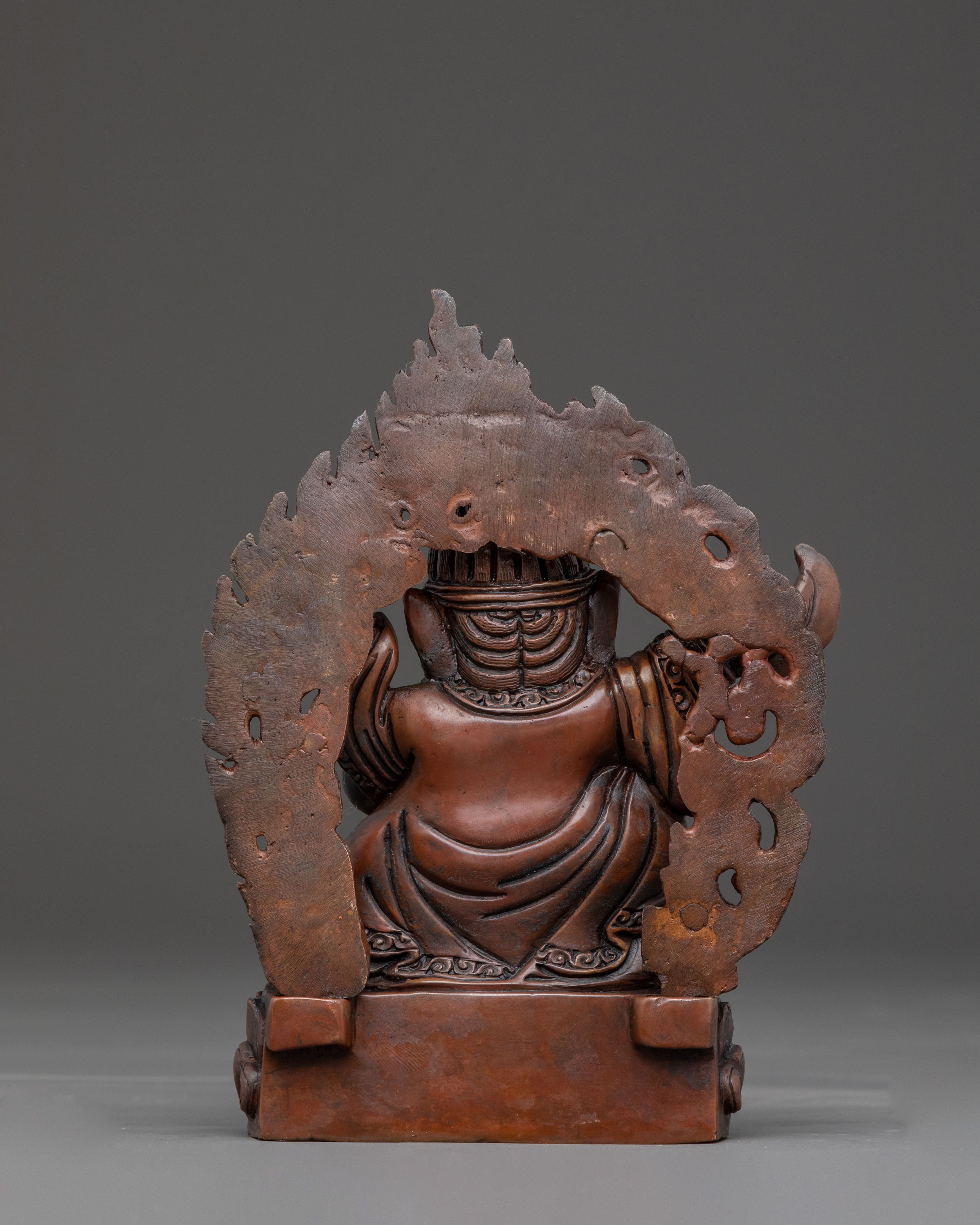 Mahakala Bernakchen Fierce Protector Statue | Oxidized Copper Masterpiece