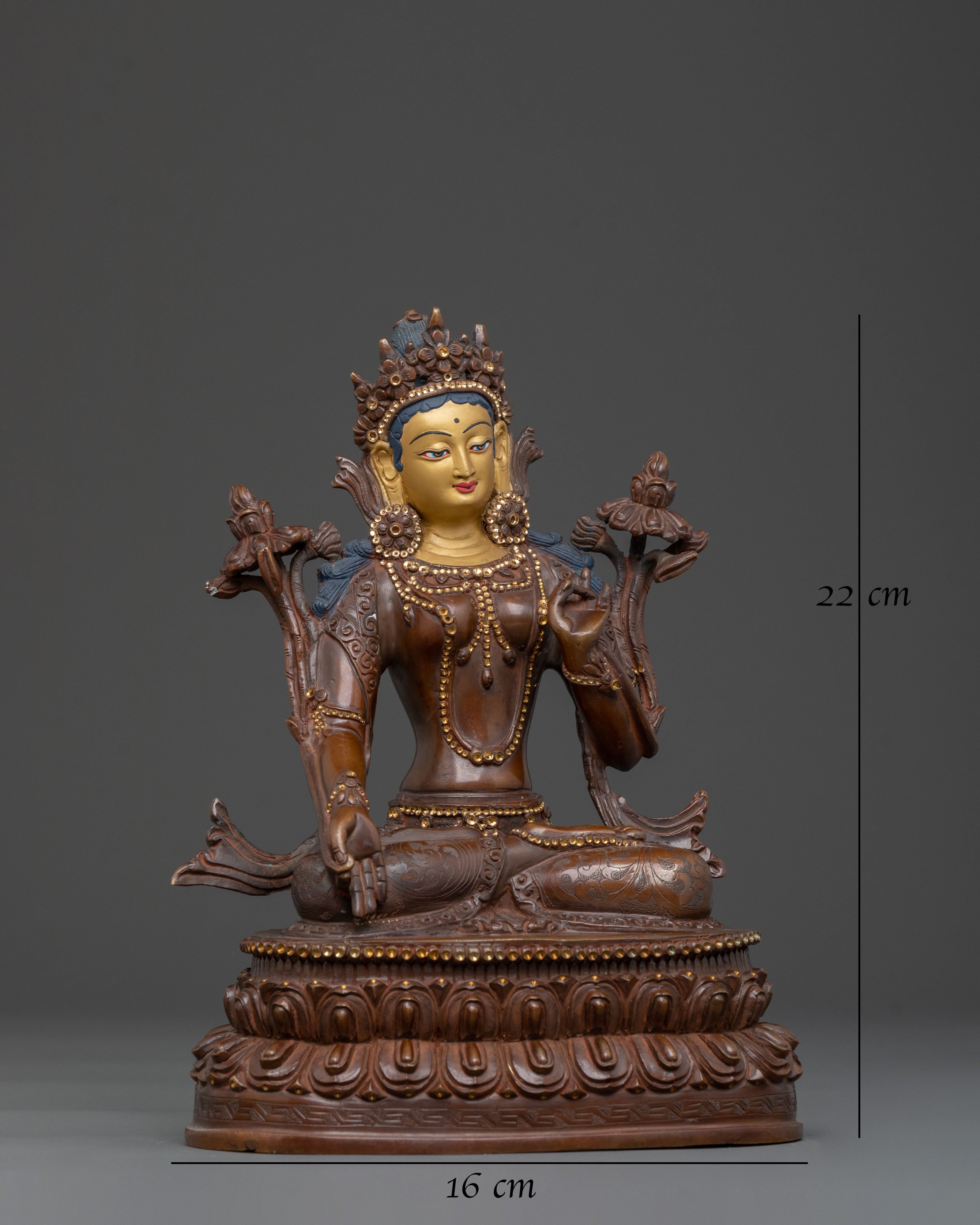 Green Tara Spiritual Statue | Buddhist Altar Sculpture