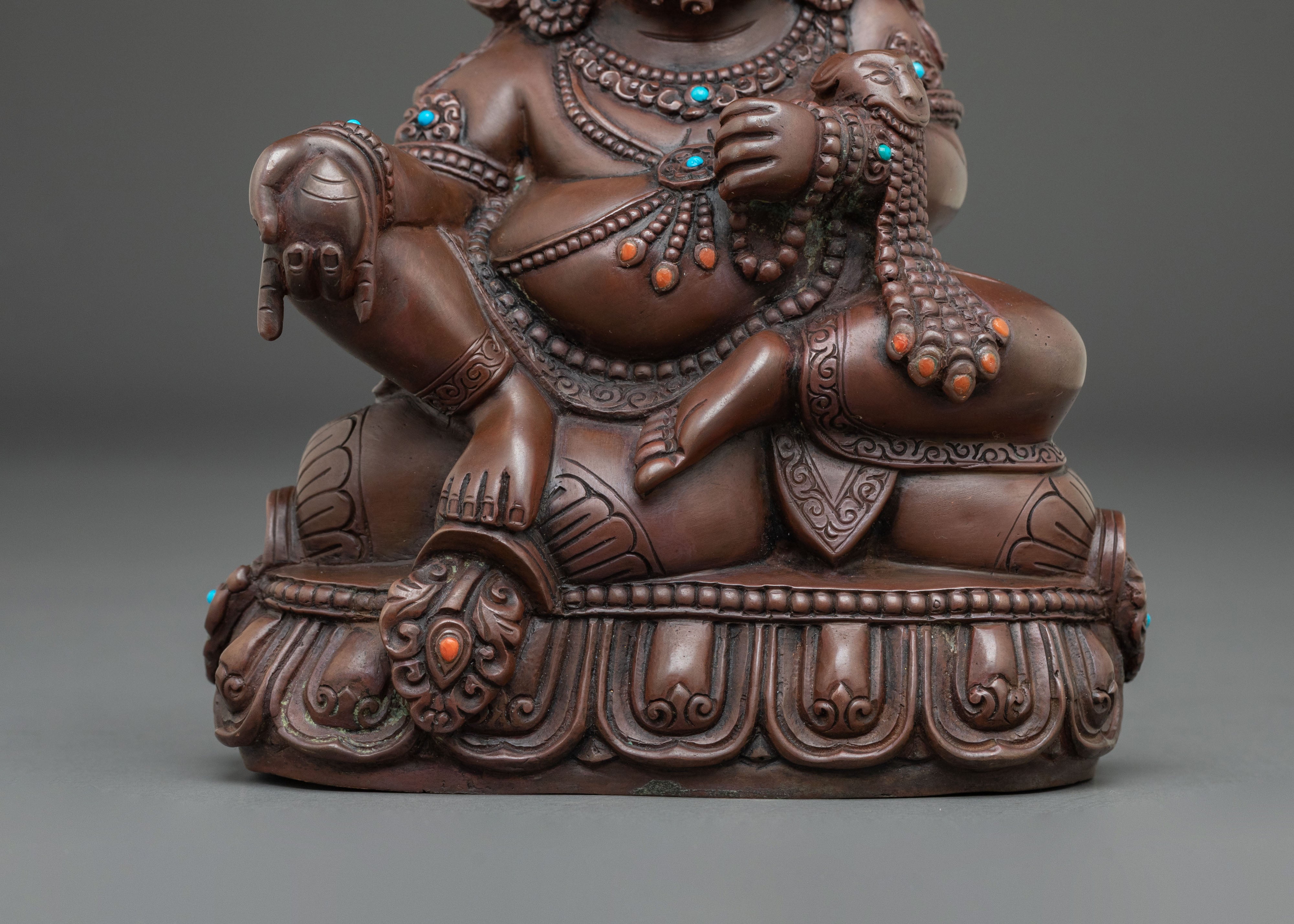 Dzambhala Oxidized Copper Statue | Symbol of Prosperity