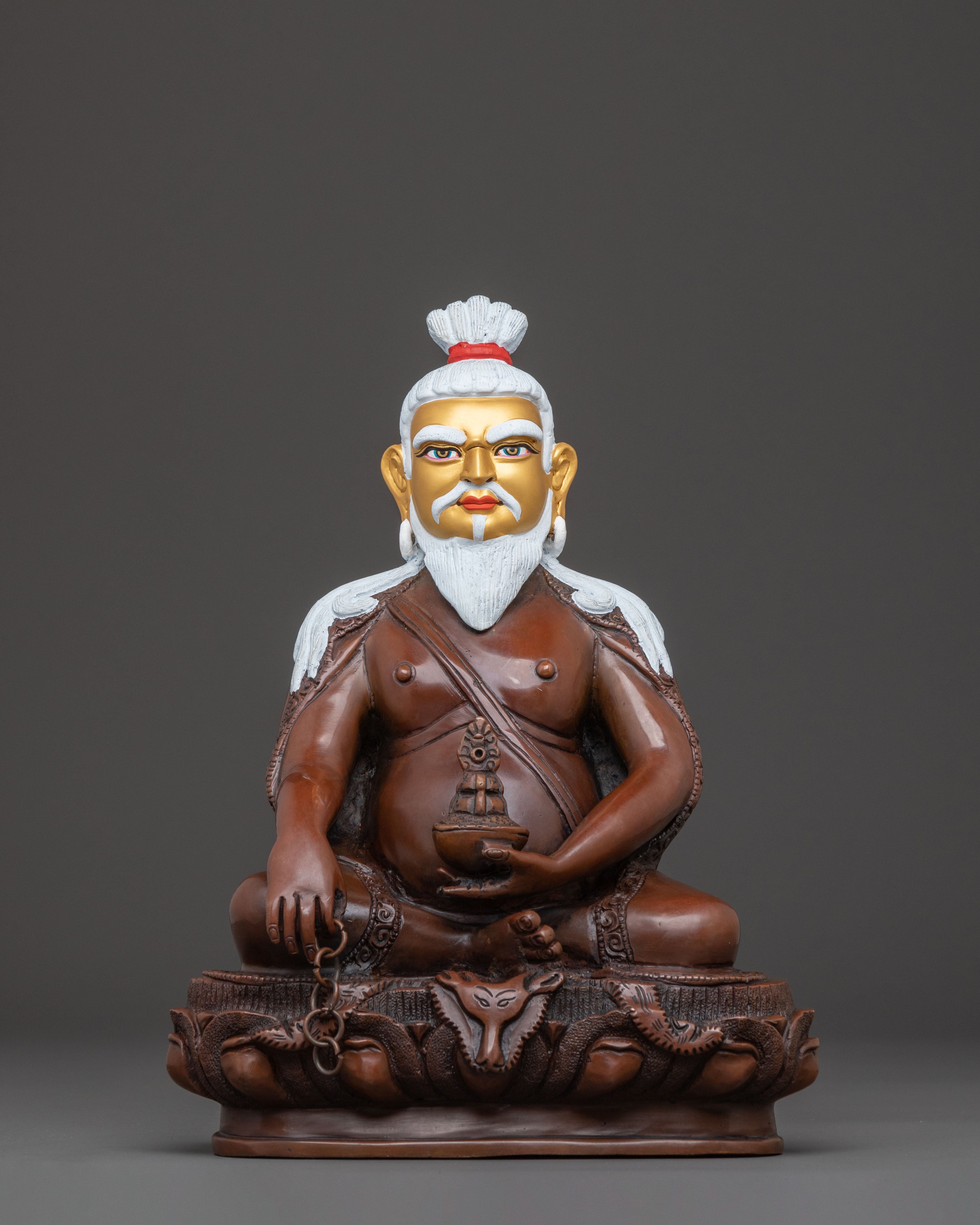 Thangtong Gyalpo Statue: Oxidized Copper Body