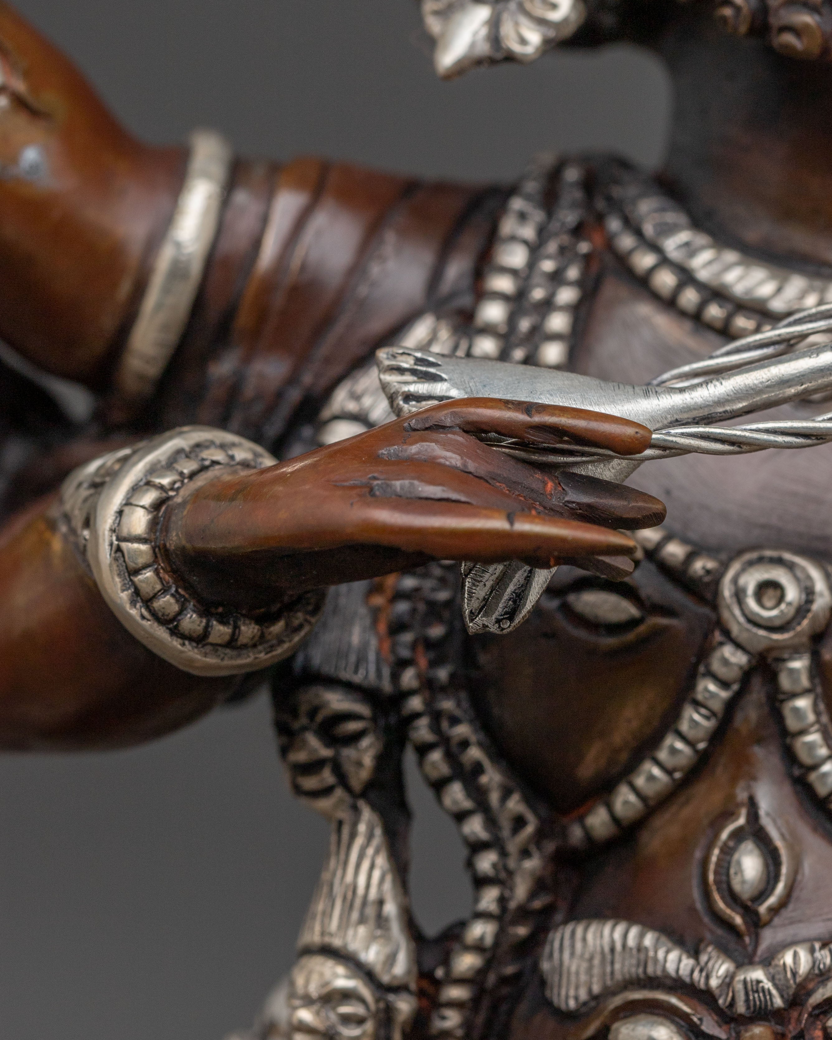 Tibetan Rahula Copper Statue – Oxidized Art