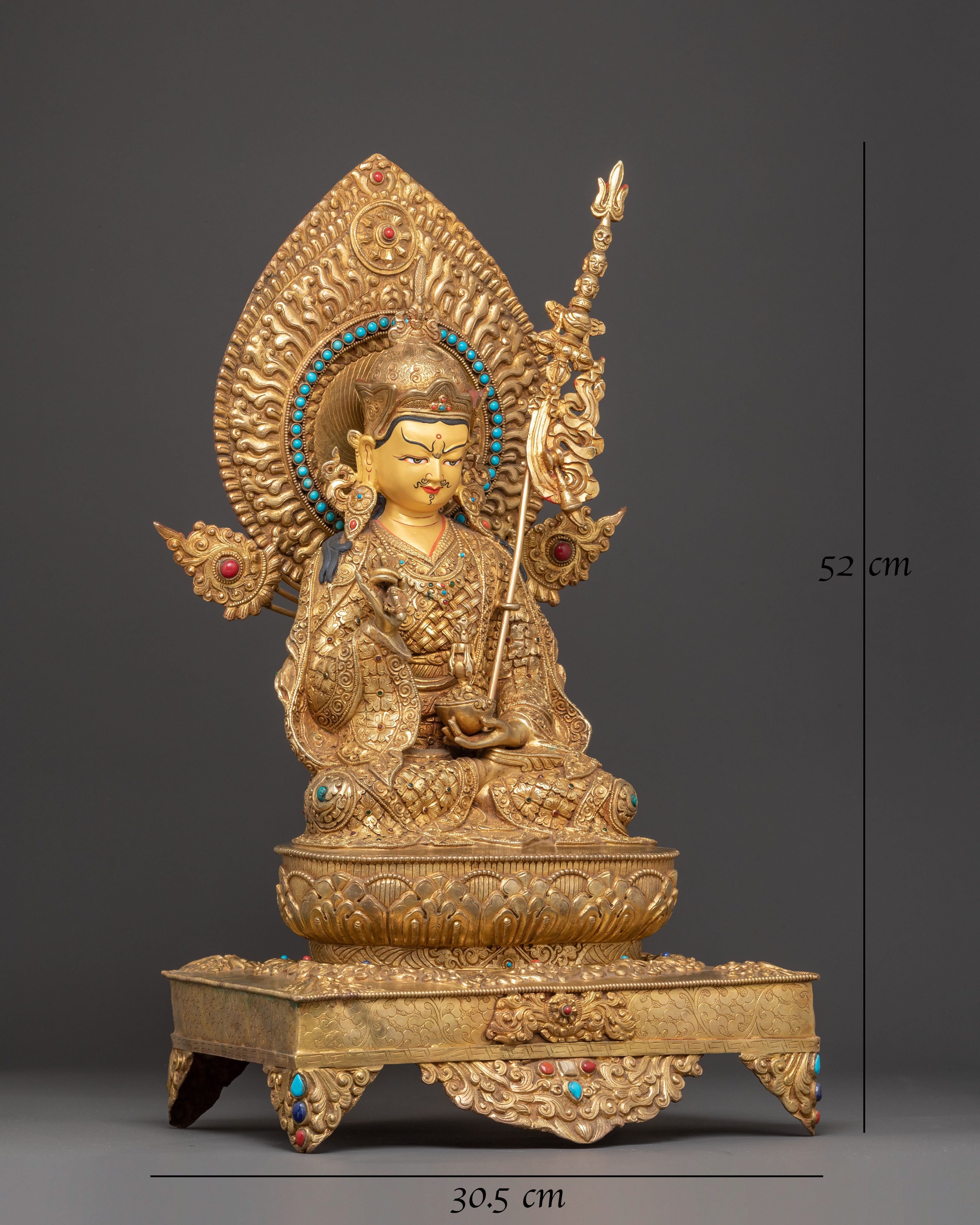 Guru Tsokye Dorje Handmade Statue with Torana : Lotus Born Master