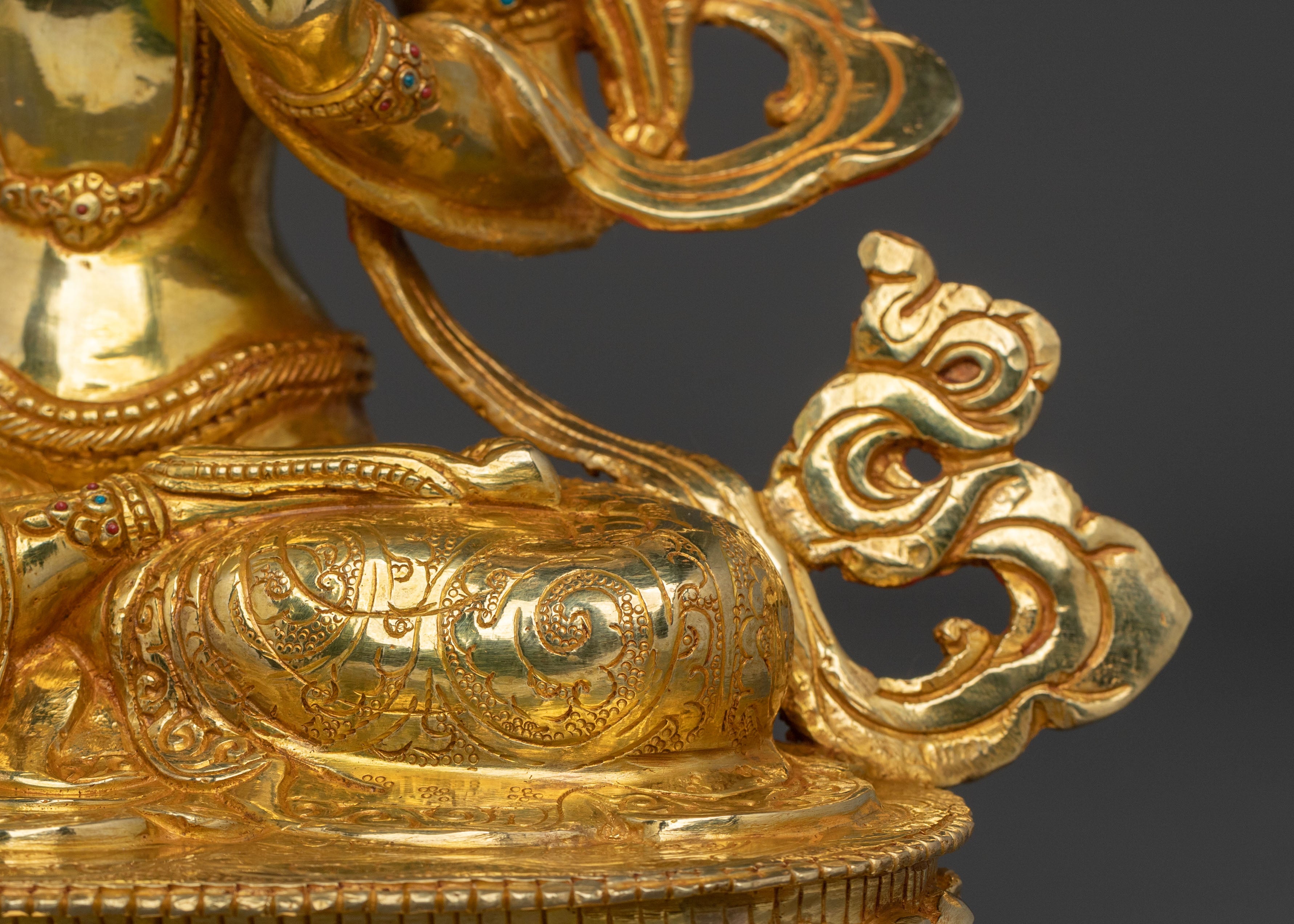 Manjushri Bodhisattva Statue | 24K Gold Gilded Figurine
