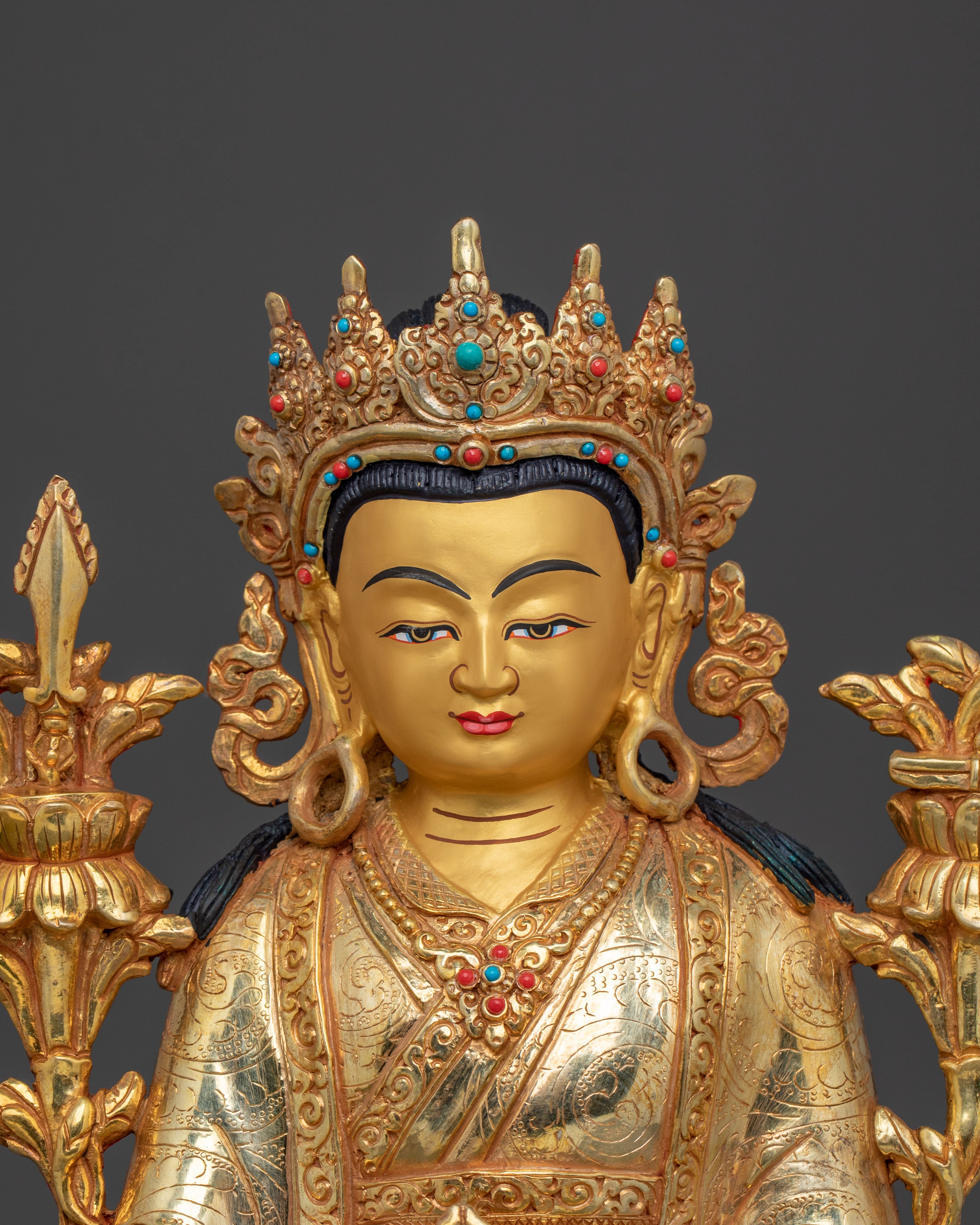Trisong Detsen Statue | Tibetan Dharma King Sacred Sculpture