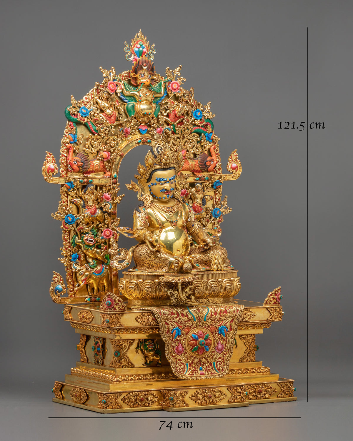 Dzambhala Figurine on Throne | (121.5cm Tall) Wealth God Figurine