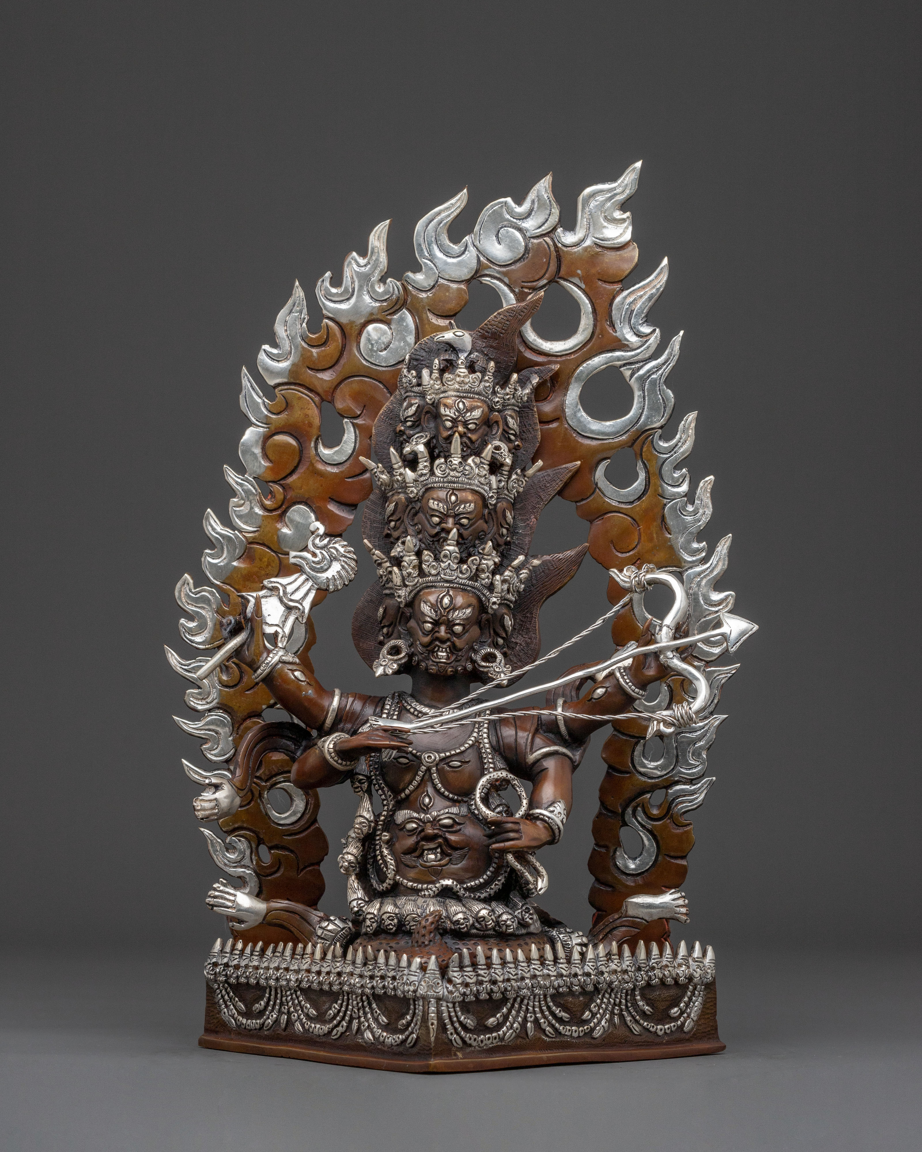 Tibetan Rahula Copper Statue – Oxidized Art