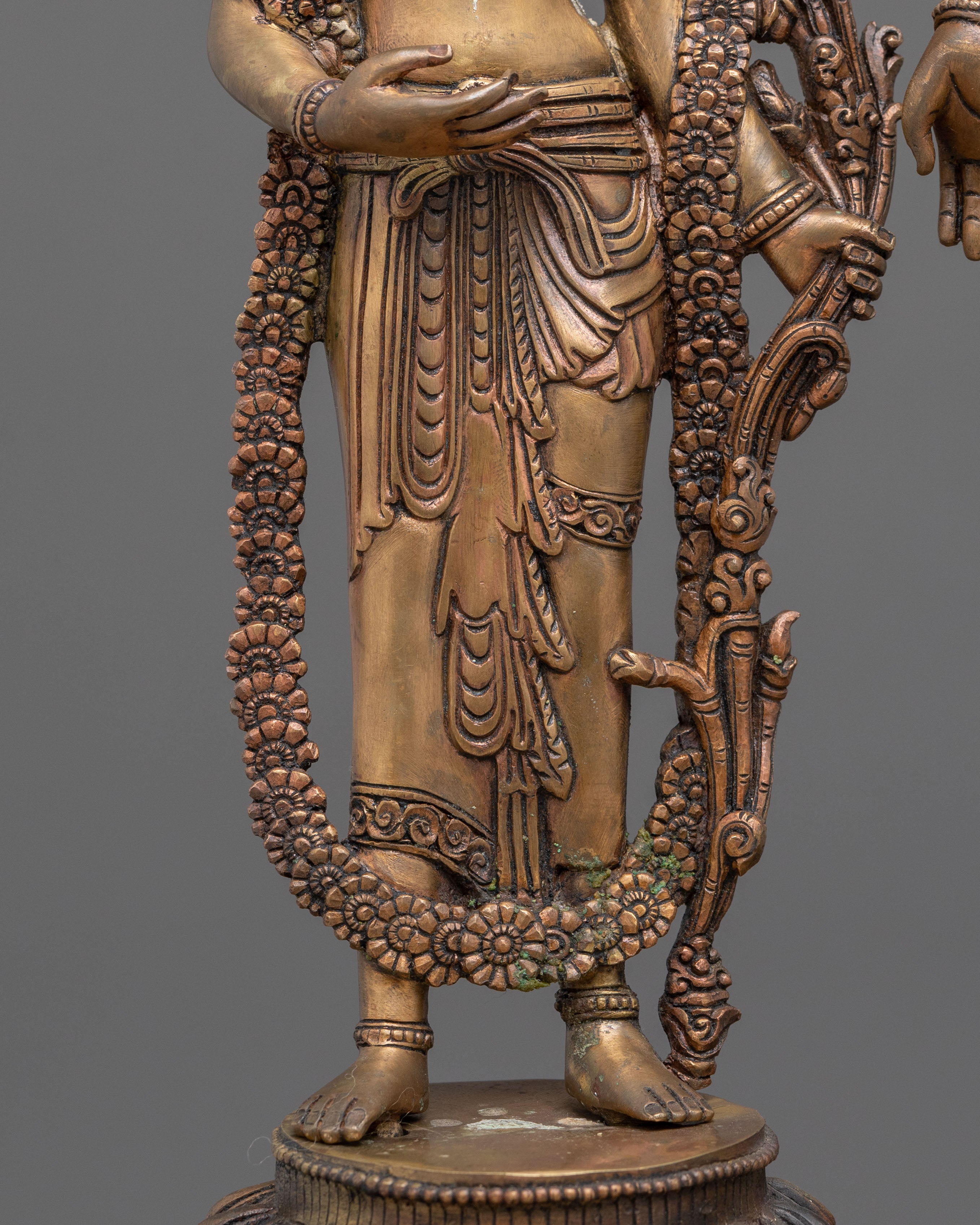 Handmade Lokeshwor Statue Set | Oxidized Copper