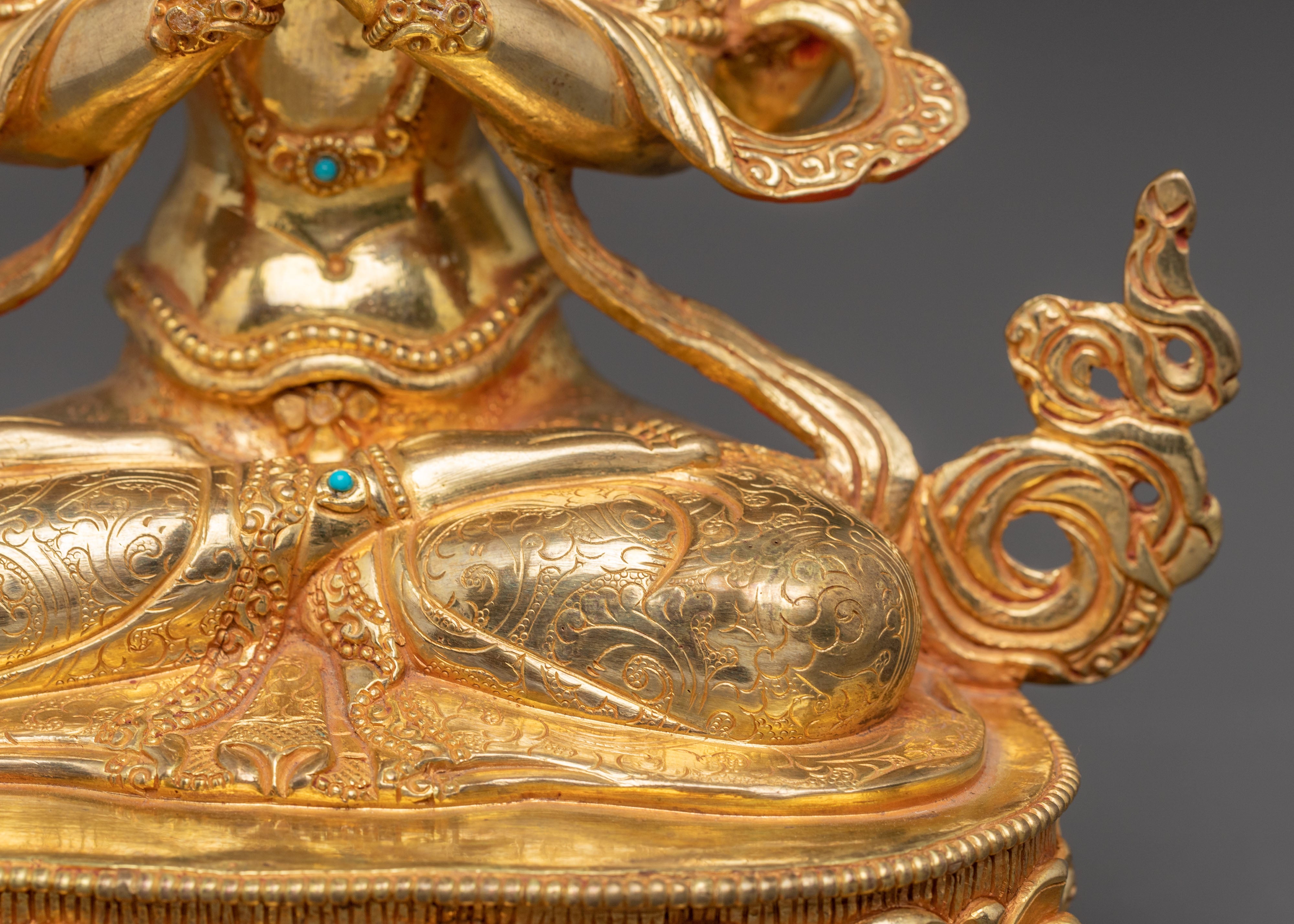 Handmade Avalokitesvara Golden Statue of Compassion – Gilded Serenity