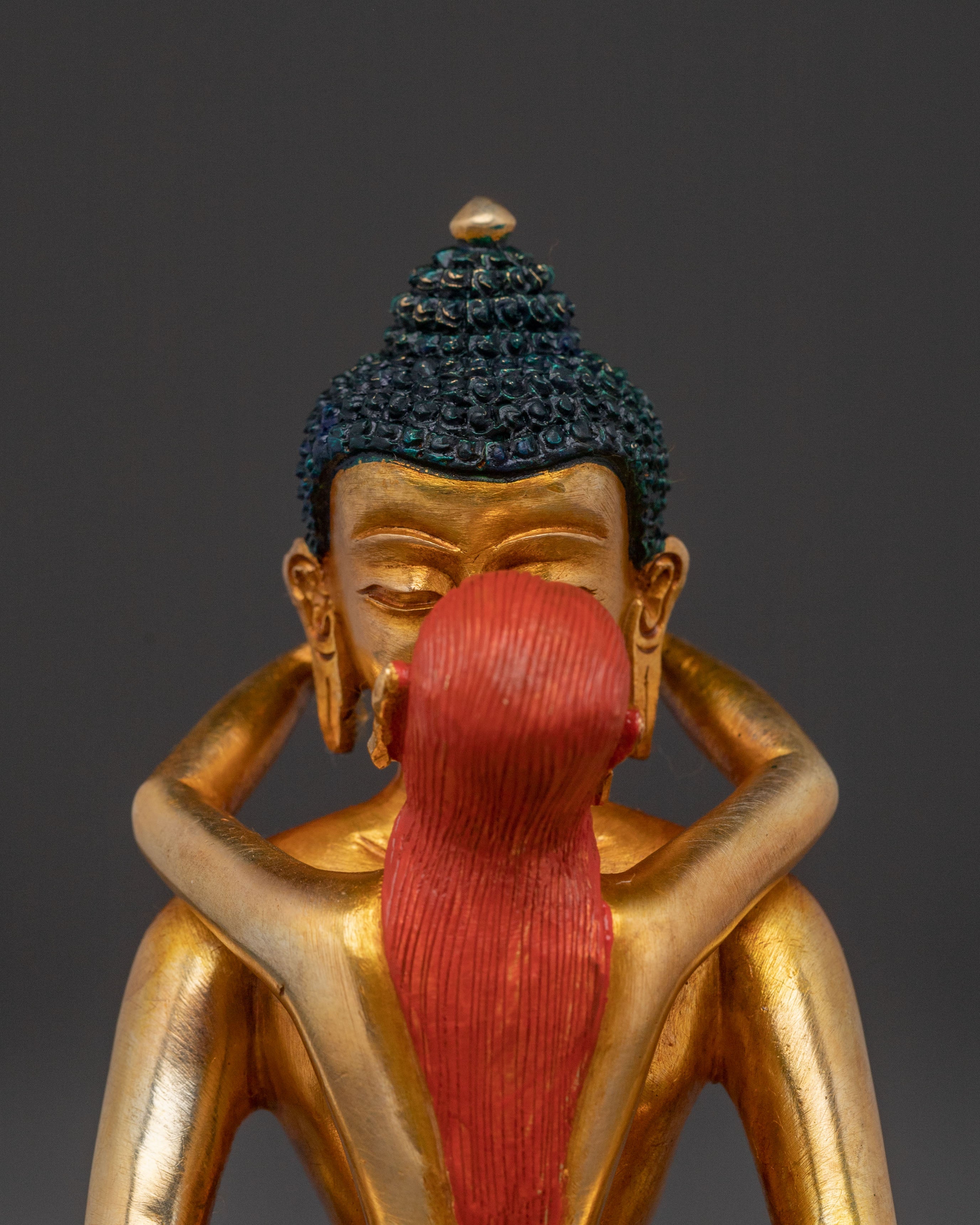 Samantabhadra Sacred Union Statue – Handcrafted Copper Art