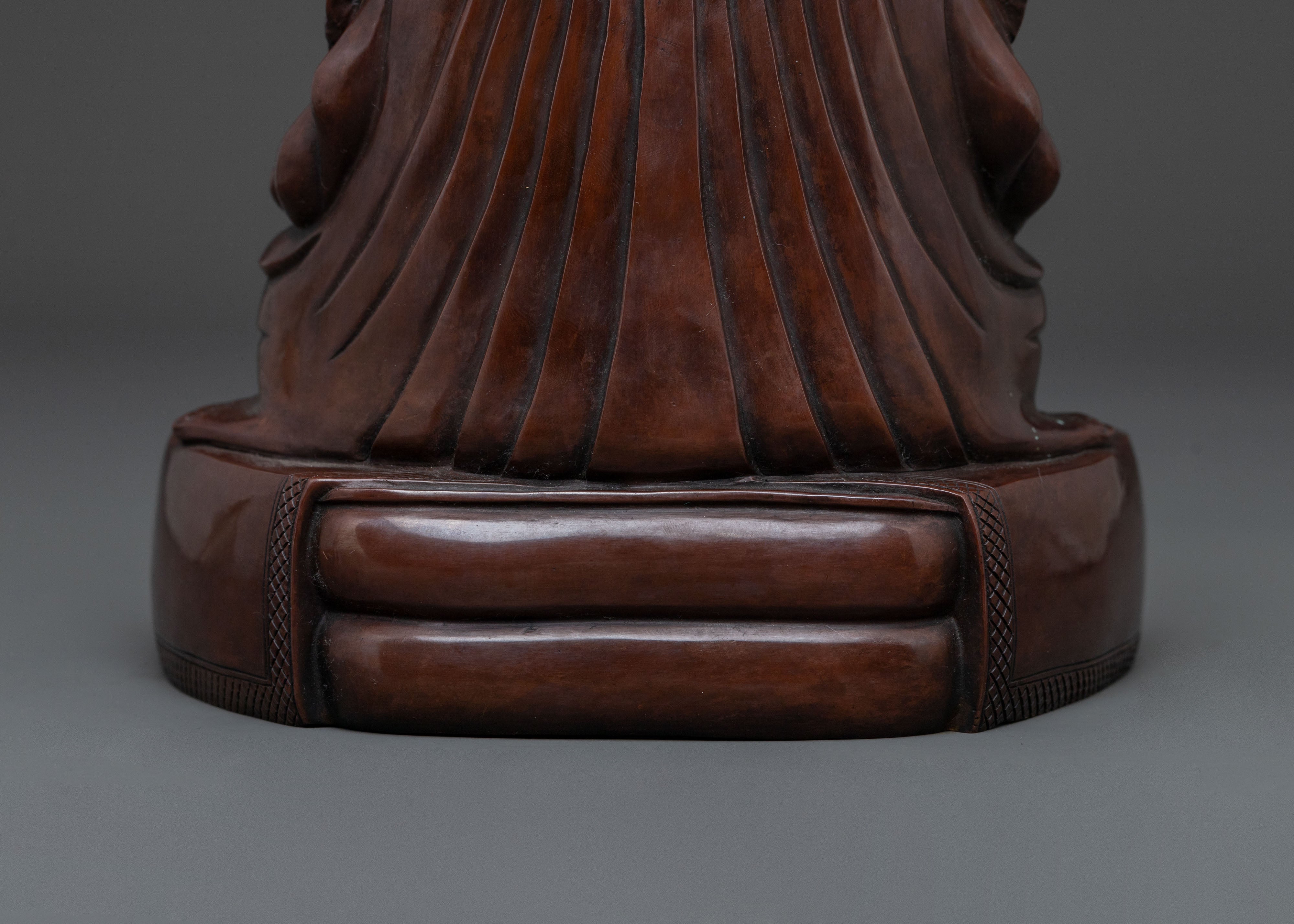 16th Karmapa Meditation Oxidized Copper Statue | Meditation Altar