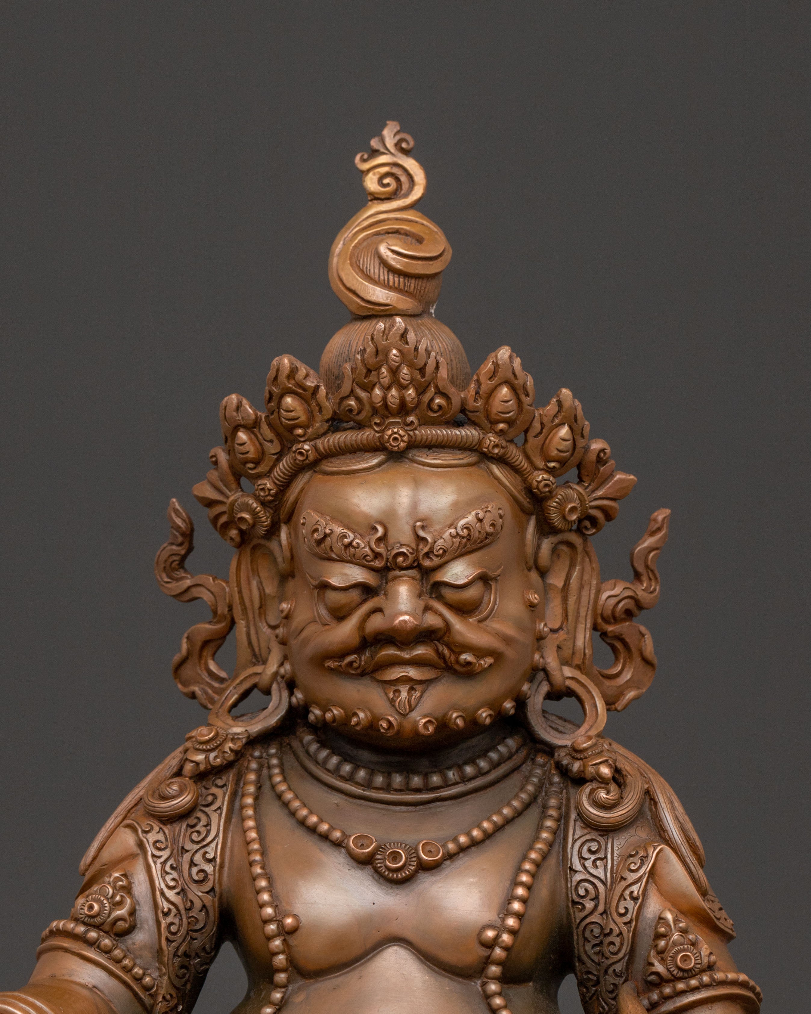 Wealth Deity Dzambhala with Oxidized Copper Body