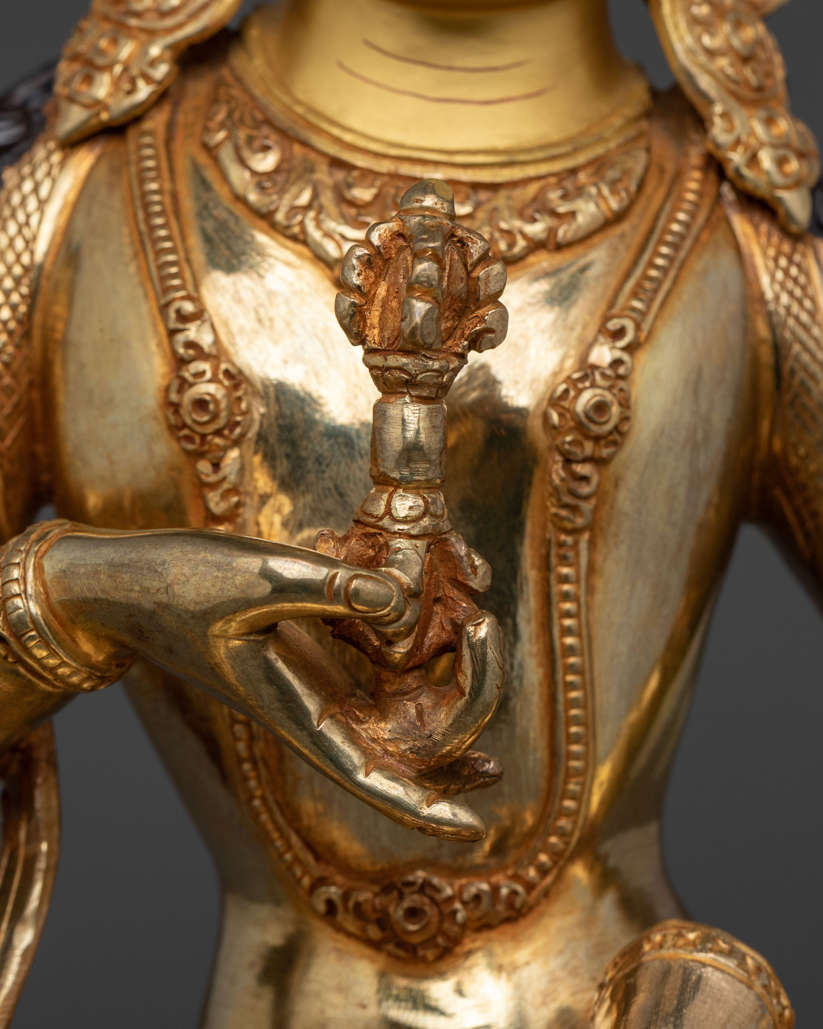 Tibetan Vajrasattva Meditation Statue | 24K Gold Gilded