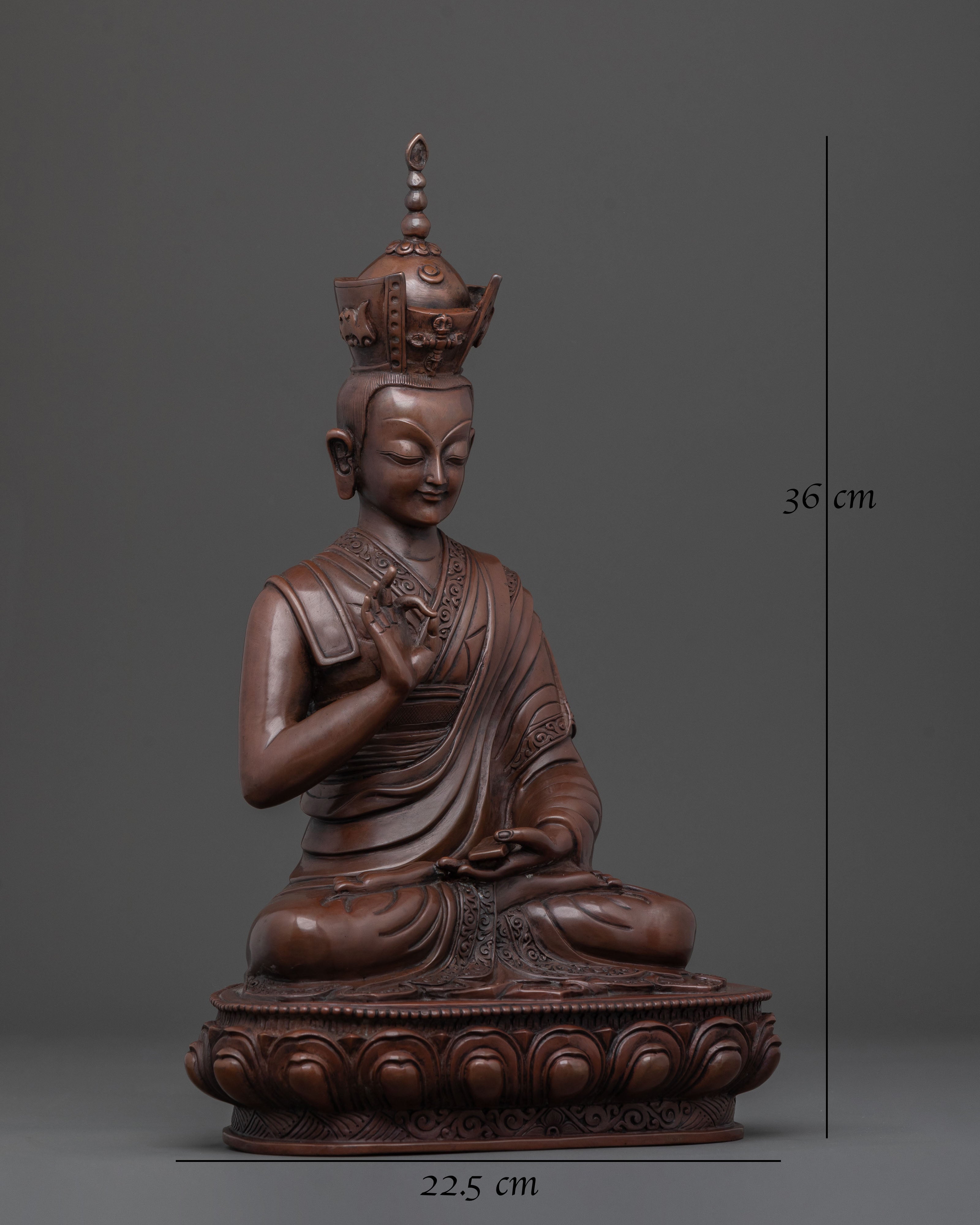12th Karmapa Spiritual Icon | Oxidized Copper Statue