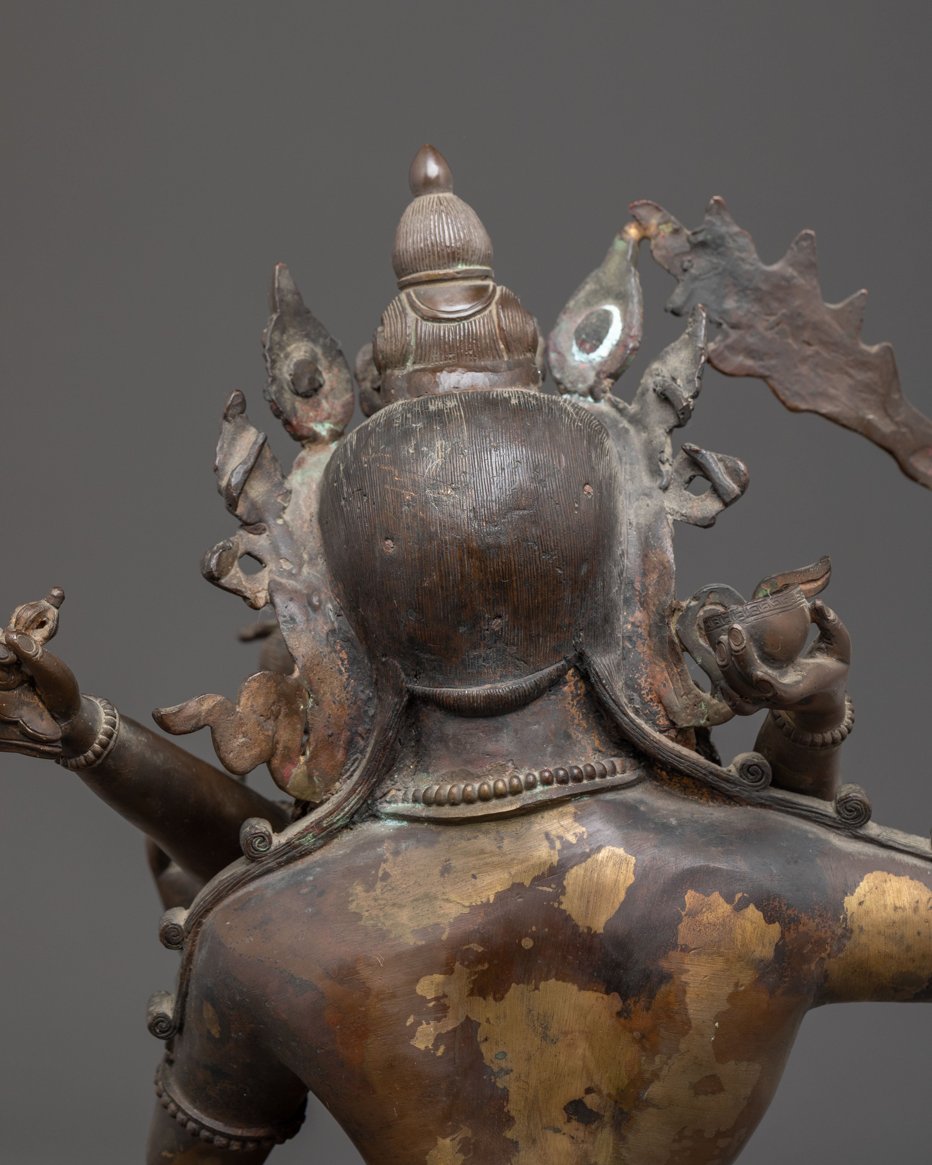 Handmade Manjushri with Consort Oxidized Statue – Ancient Wisdom Sculpture