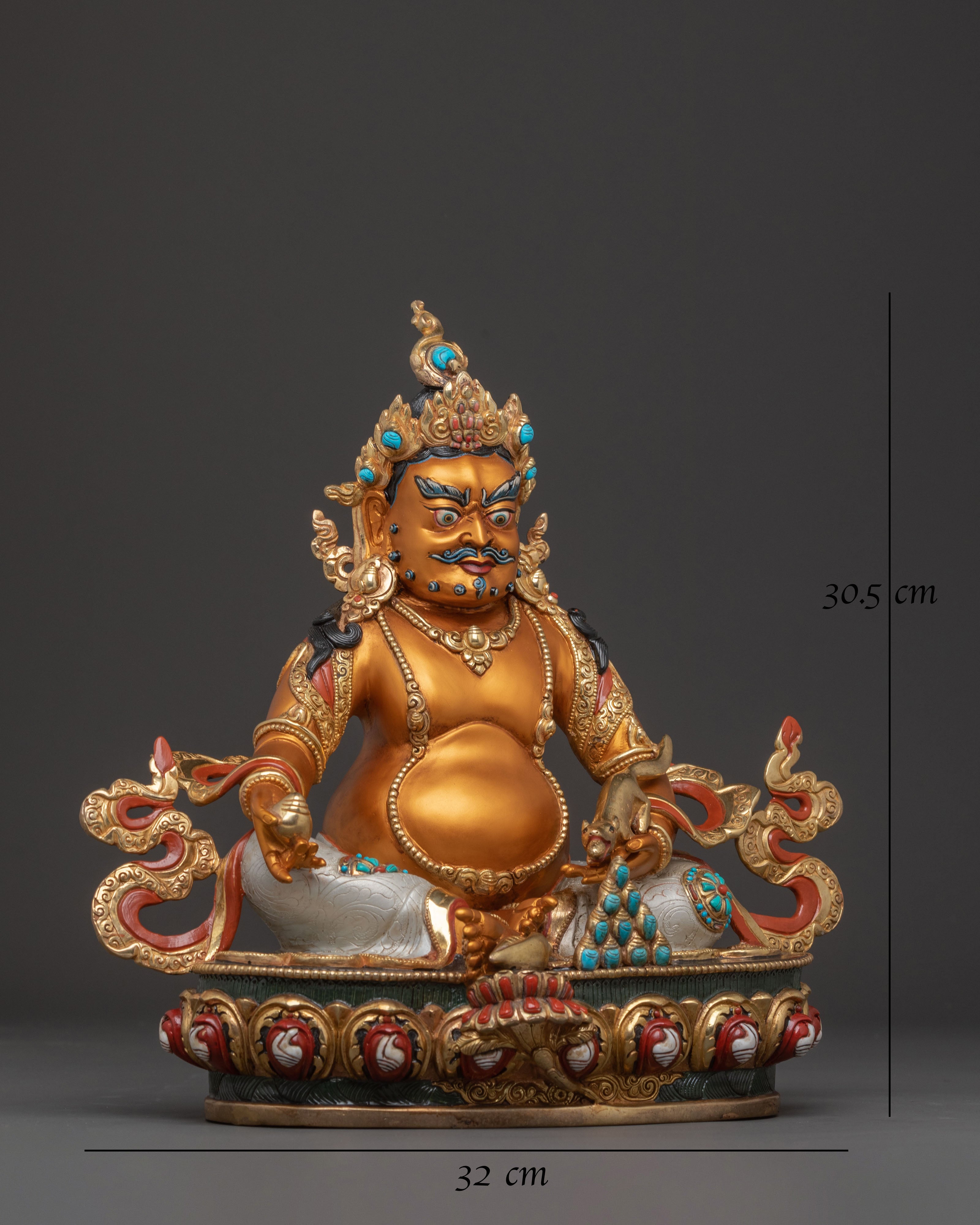 Dzambhala Protector Statue – 24K Gilded Serenity