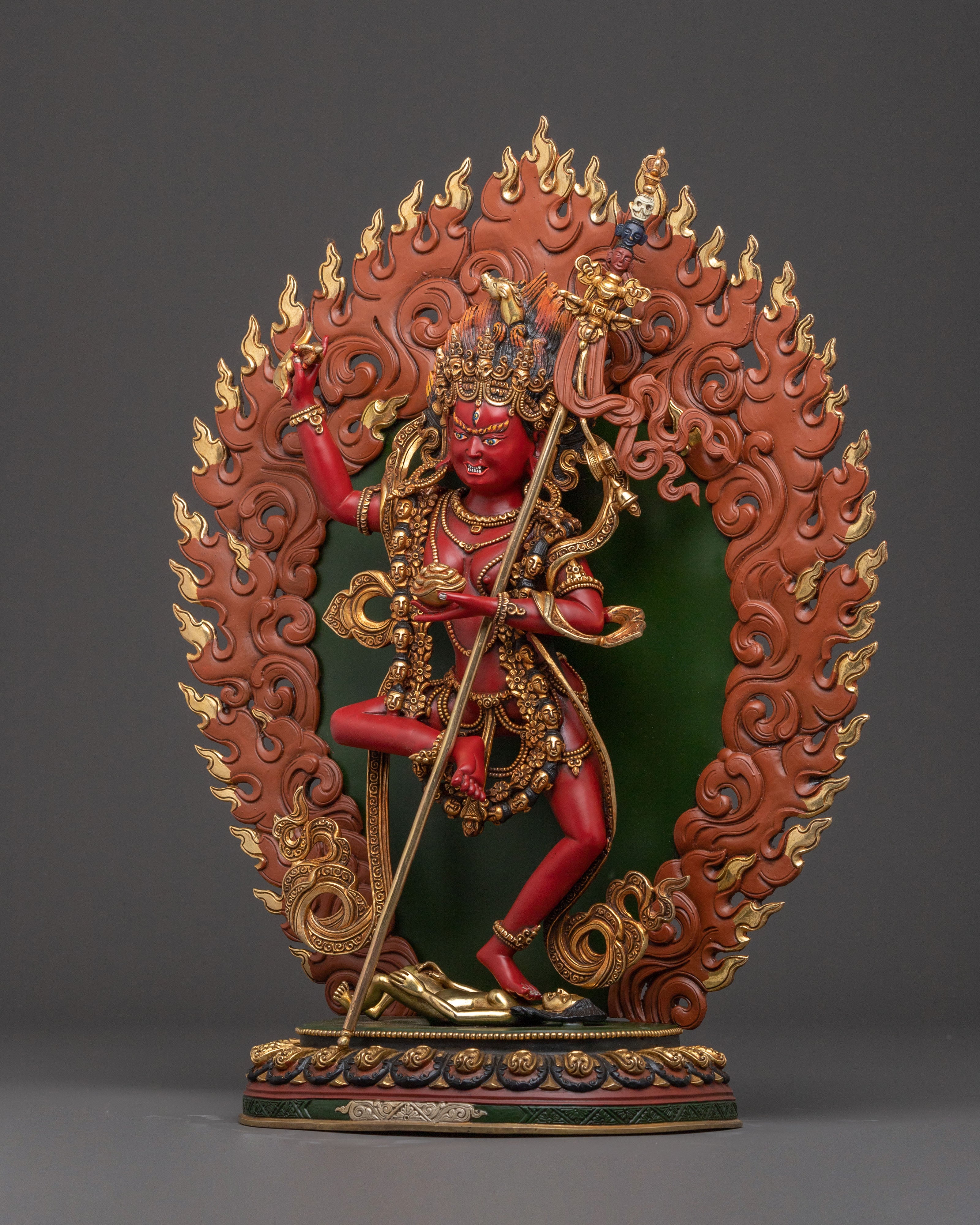 Buddhist Deity Dorje Phagmo Statue | Radiant 24K Gold Gilded Statue